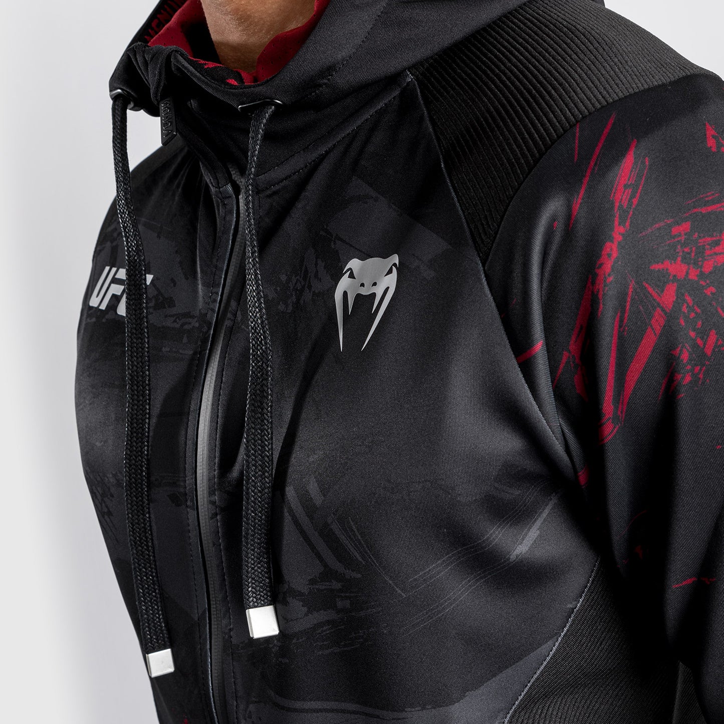 UFC Venum Authentic Fight Week 2.0 Zipped Sweatshirt – Schwarz/Rot
