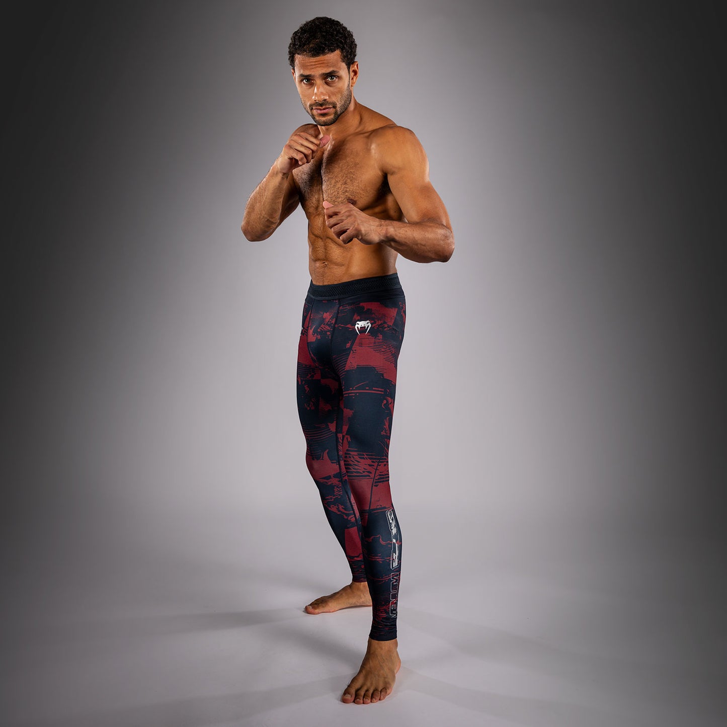 UFC Zenith by Venum Authentic Fight Week Performance Tight Herren - Marineblau/Burgunderrot/Silber