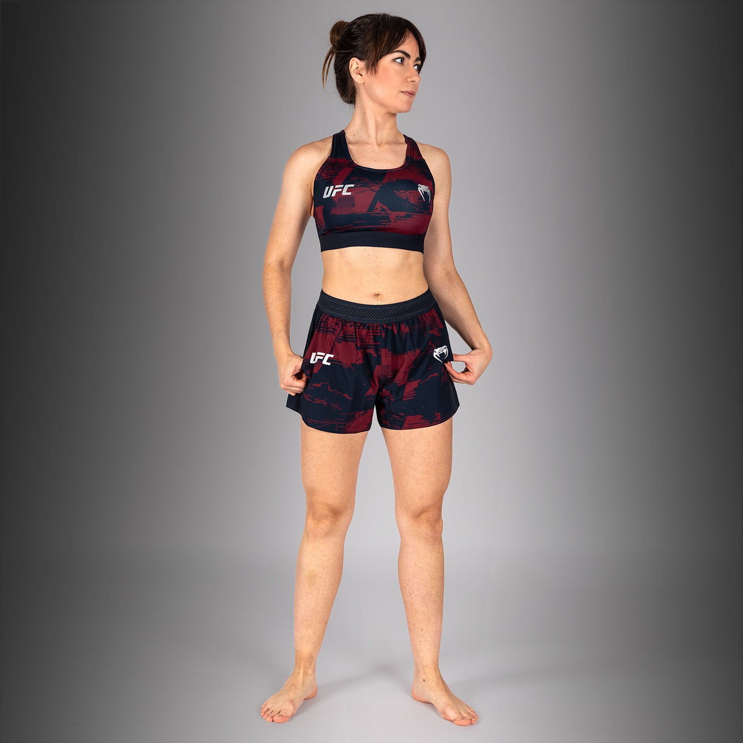UFC Zenith by Venum Authentic Fight Week Sport-BH Damen - Marineblau/Burgunderrot/Silber