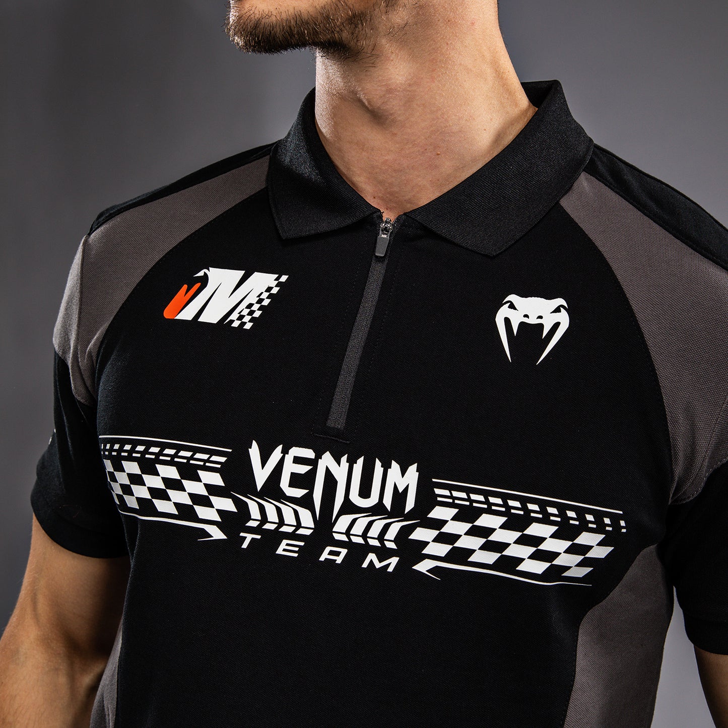 Venum Motorsport Baumwoll-Polo - Tiefschwarz