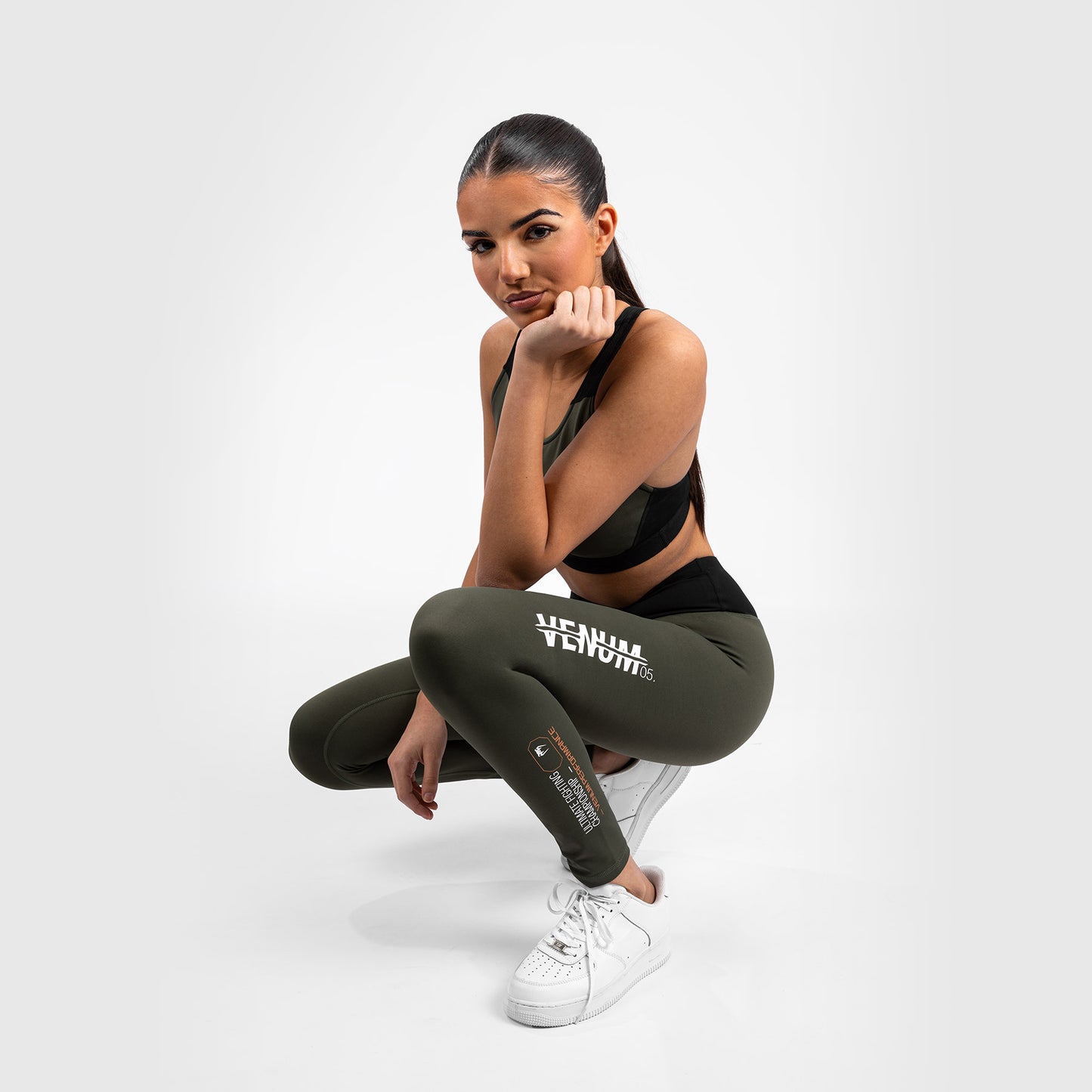 UFC Adrenaline by Venum Fight Week Performance-Tight für Frauen - Khaki/Bronze