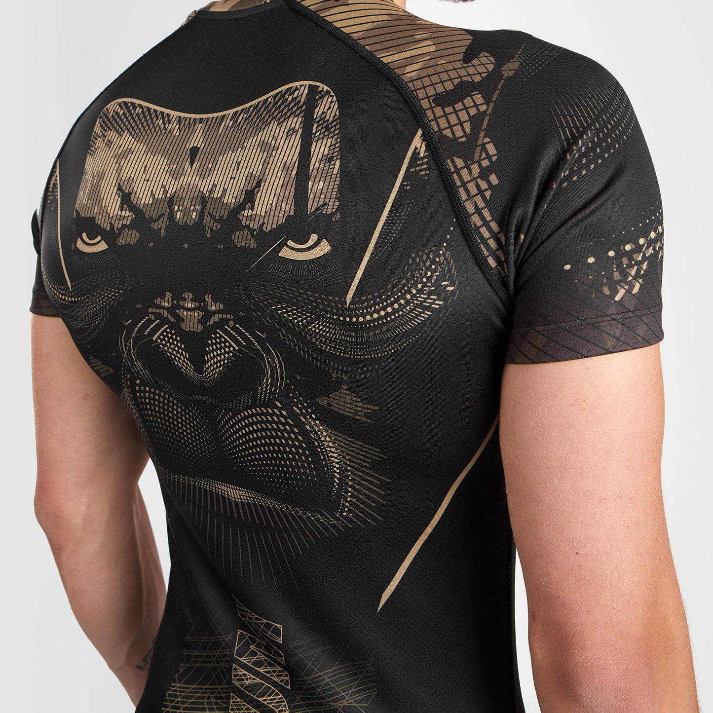 Venum Gorilla Jungle Rashguard Kurzarm - Schwarz/Sand