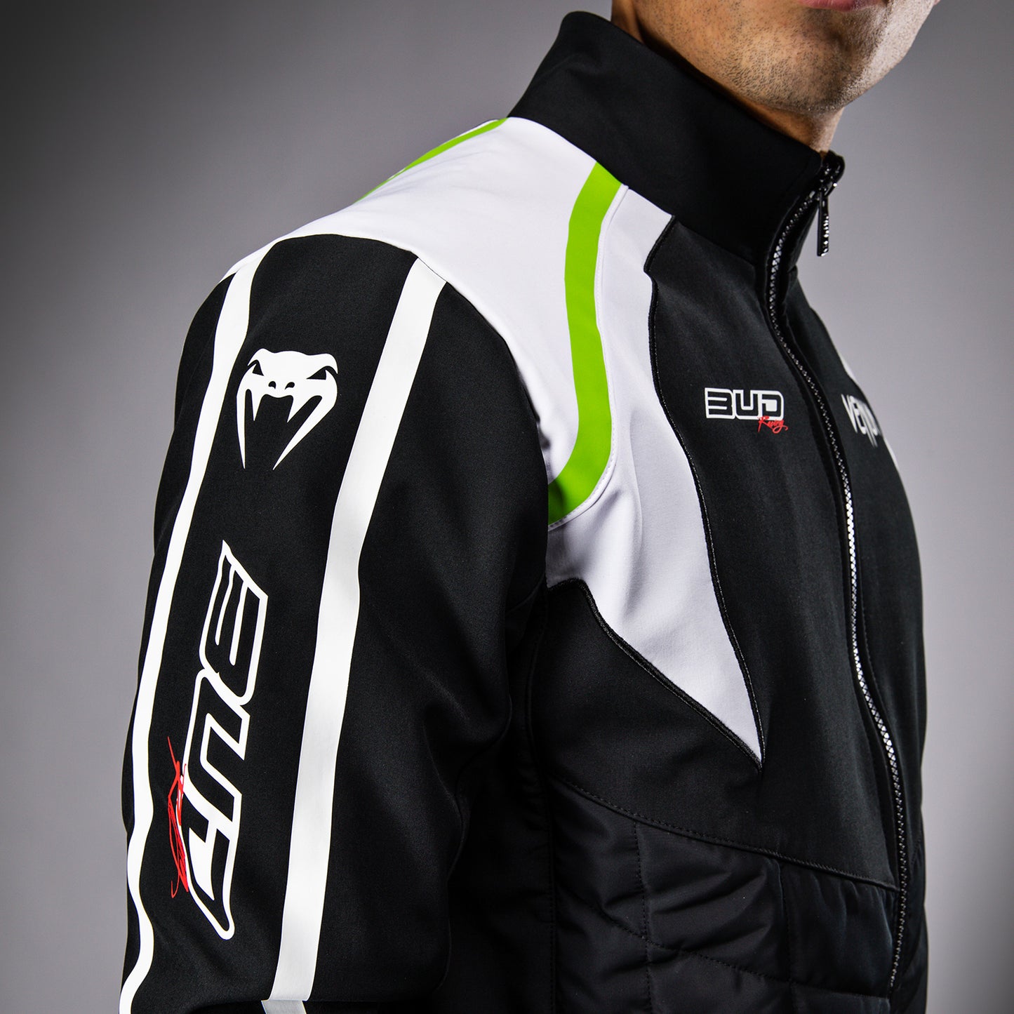 Venum x Bud Racing Herren Jacke - Schwarz/Weiß/Limettengrün