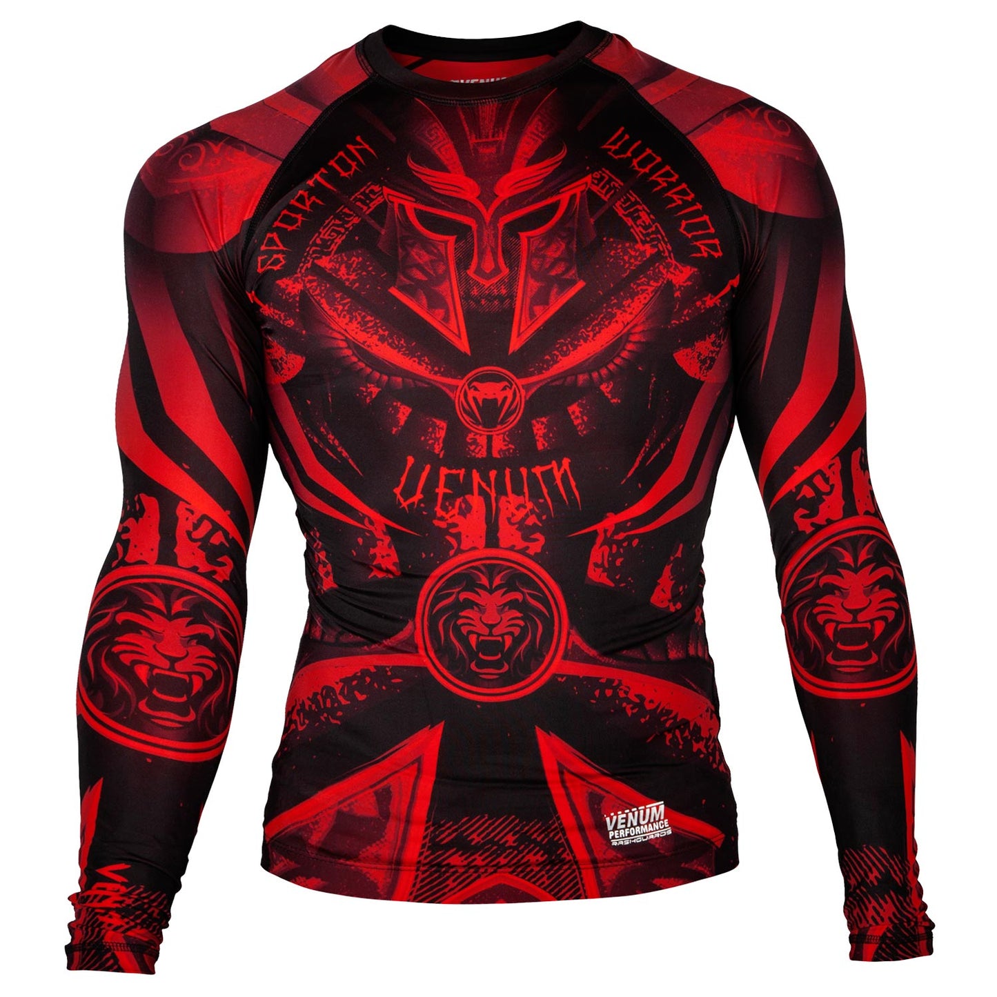 Venum Gladiator 3.0 Rashguard - Schwarz/Rot - Langarm