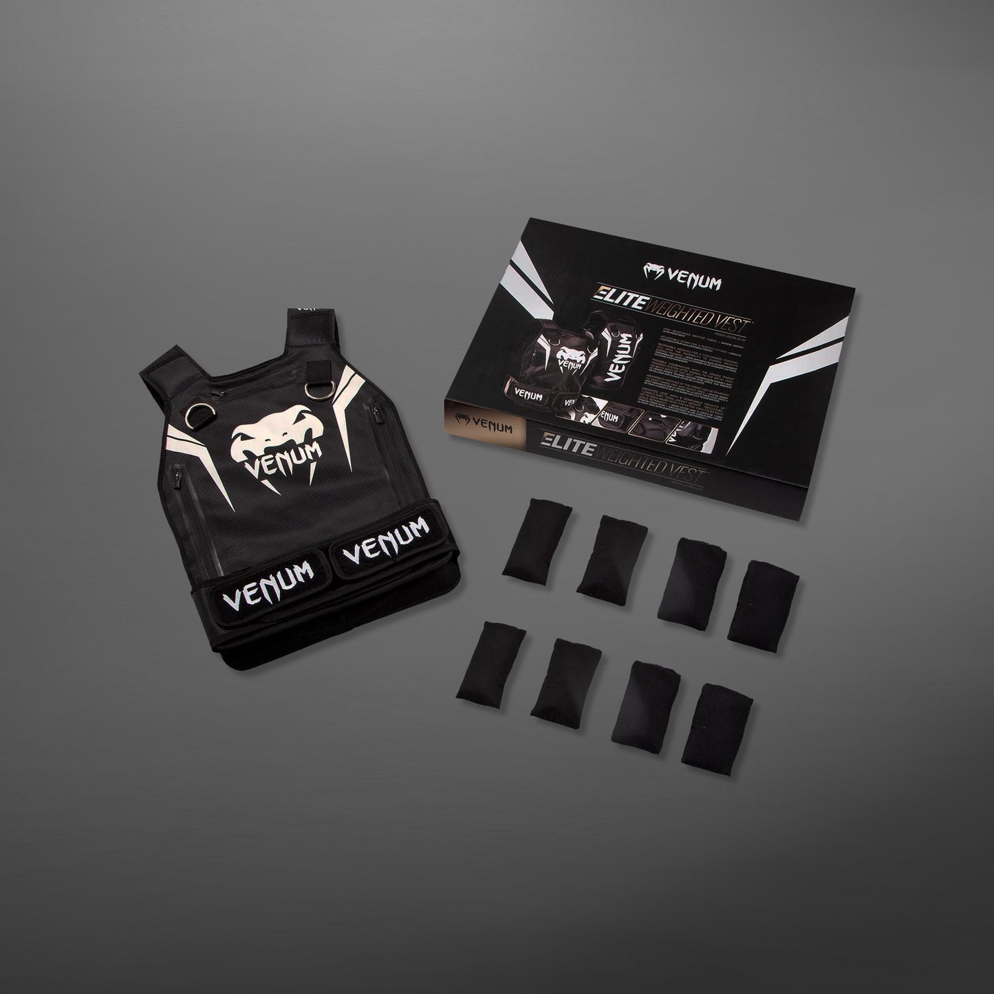 Venum Elite Gewichtsweste – Schwarz/Weiß