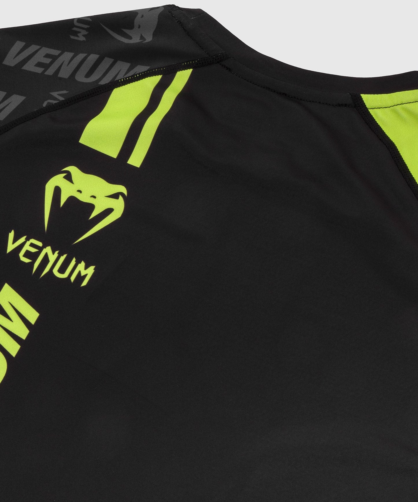 Rashguard Venum Logos - Kurzarm - Schwarz/Neongelb