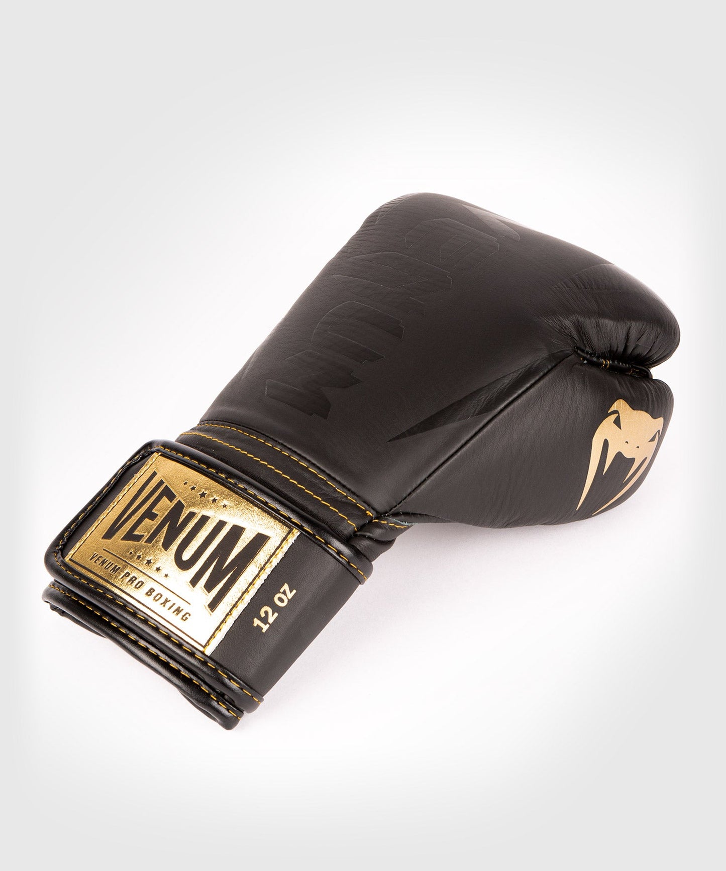 Venum Hammer professionelle Boxhandschuhe - Klettverschluss - Schwarz/Schwarz-Gold