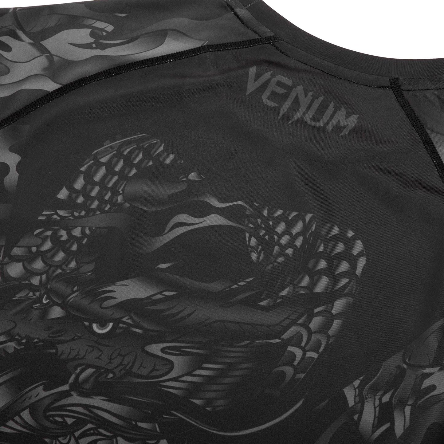 Venum Dragon's Rashguard - Kurzarm - Schwarz/Schwarz