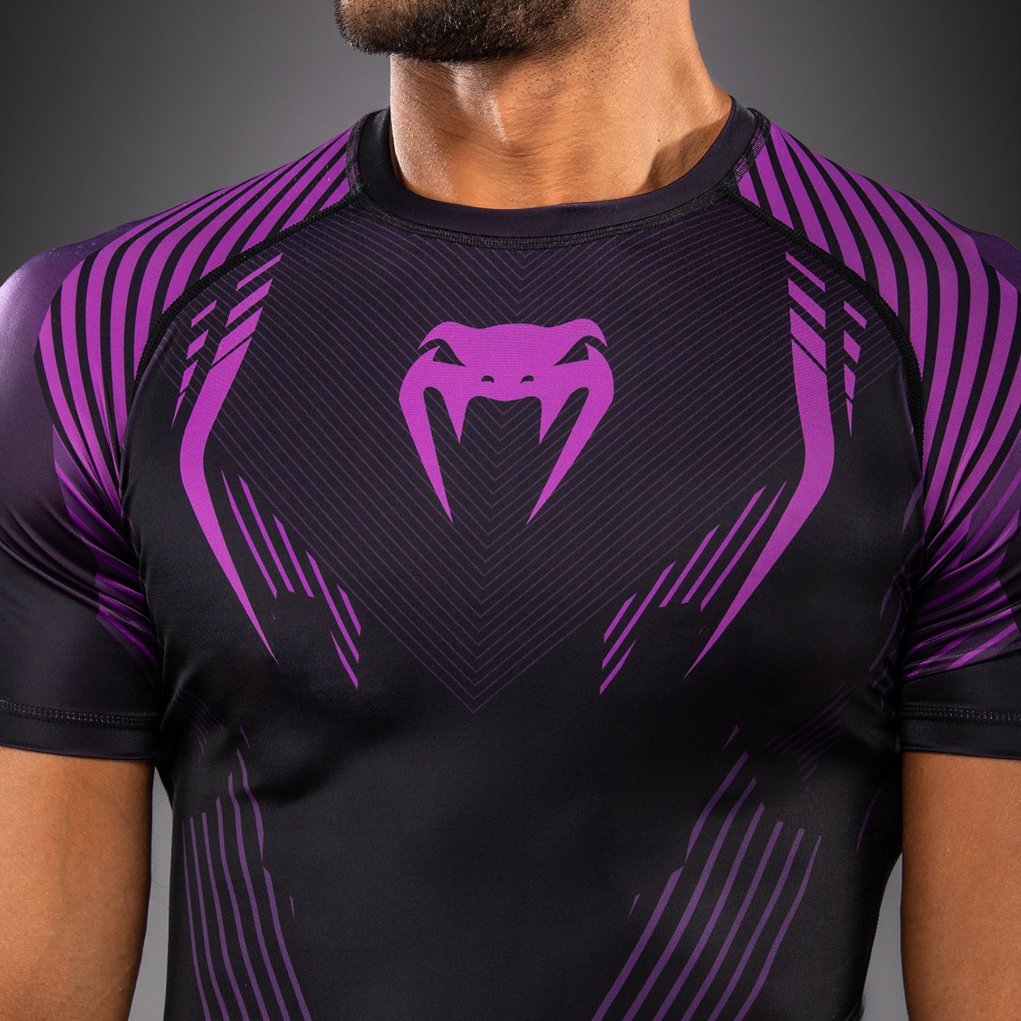 Venum No-Gi 6.0 Rashguard Kurzarm - Schwarz/Lila