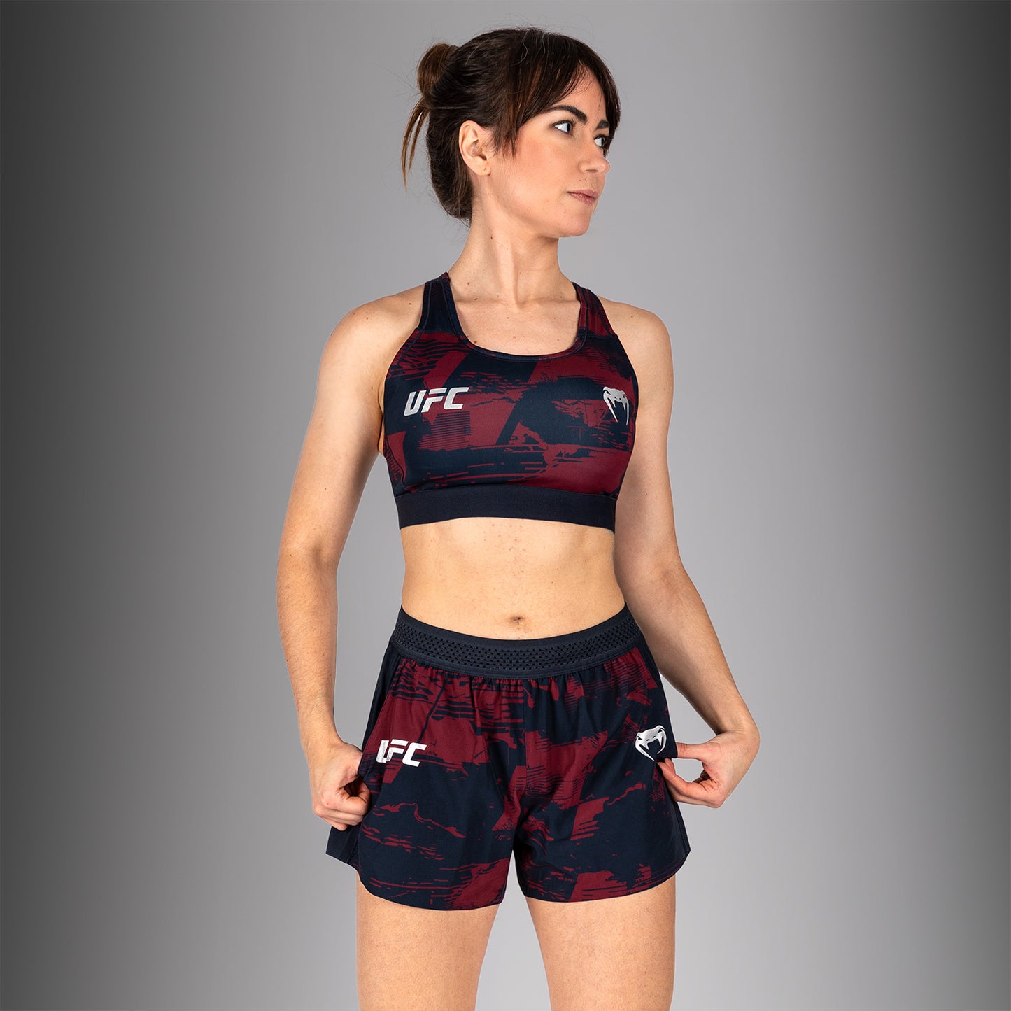 UFC Zenith by Venum Authentic Fight Week Sport-BH Damen - Marineblau/Burgunderrot/Silber