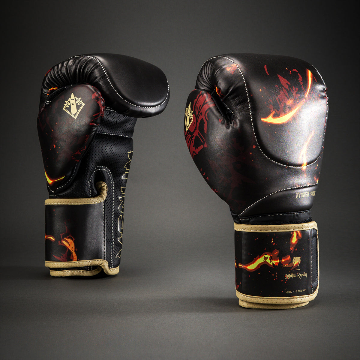 Jujutsu Kaisen x Venum Sukuna Boxhandschuhe – Schwarz/Hellbeige