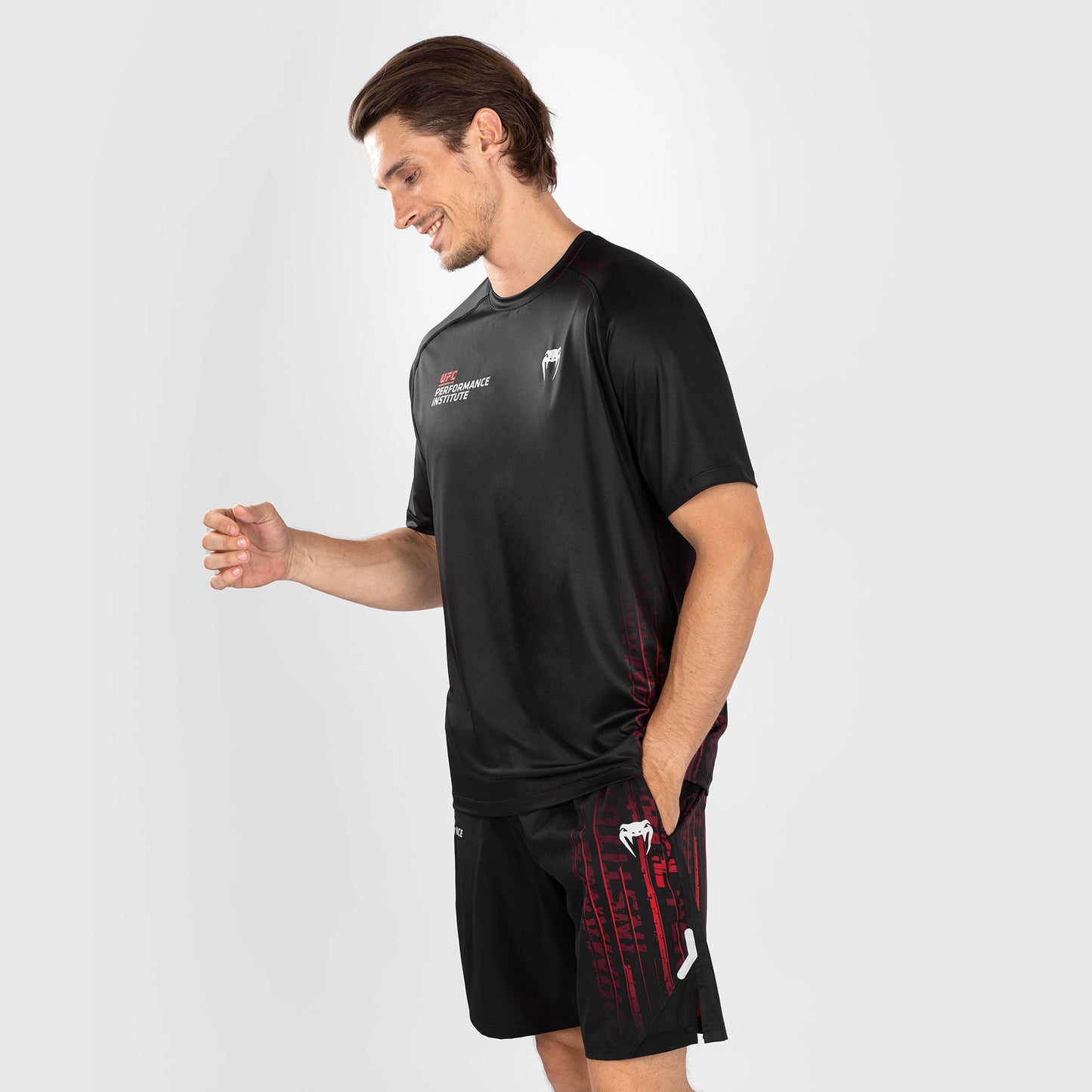 UFC Venum Performance Institute 2.0 Herren Dry-Tech Shirt - Schwarz/Rot