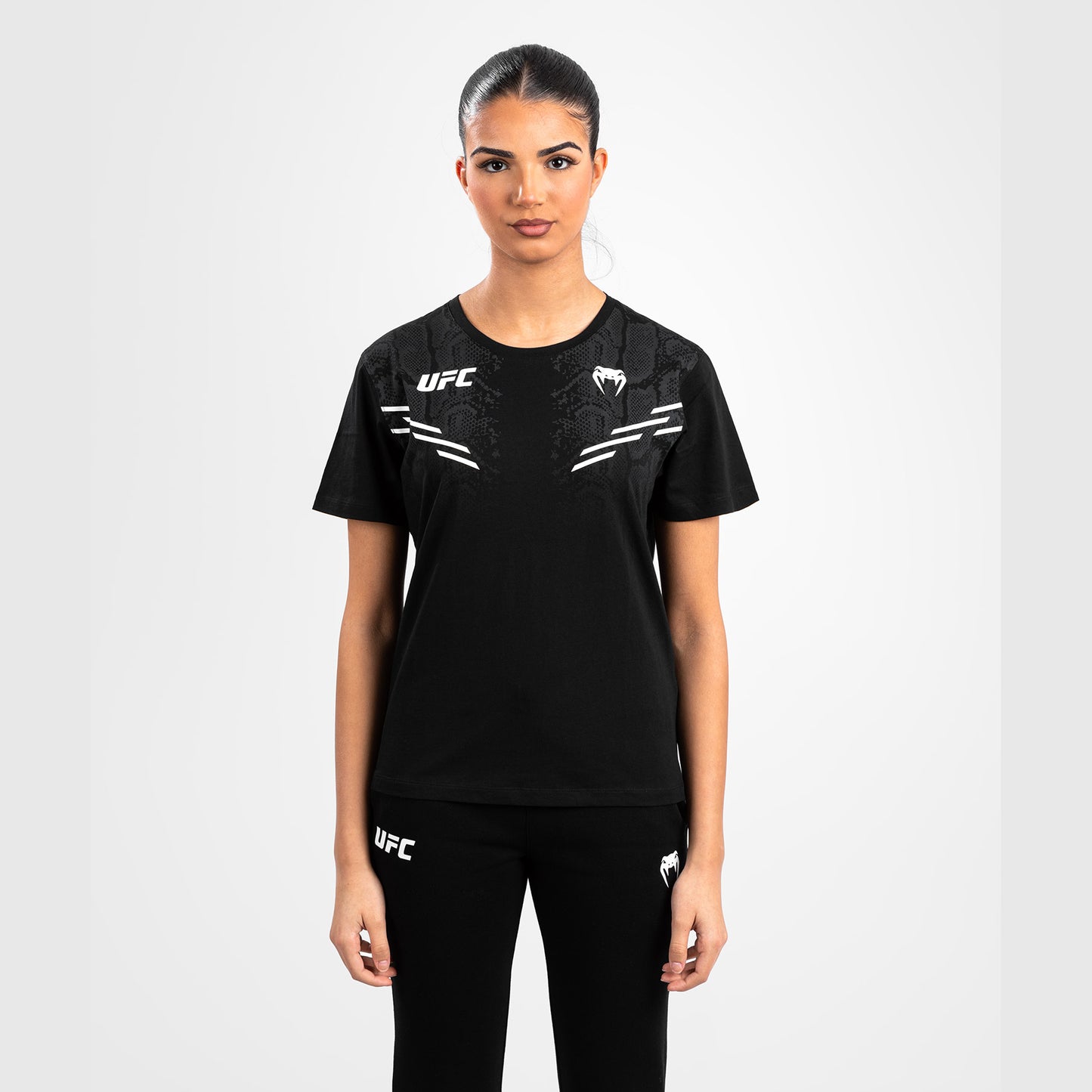 UFC Adrenaline by Venum Replica Kurzärmeliges Damen-T-Shirt - Schwarz