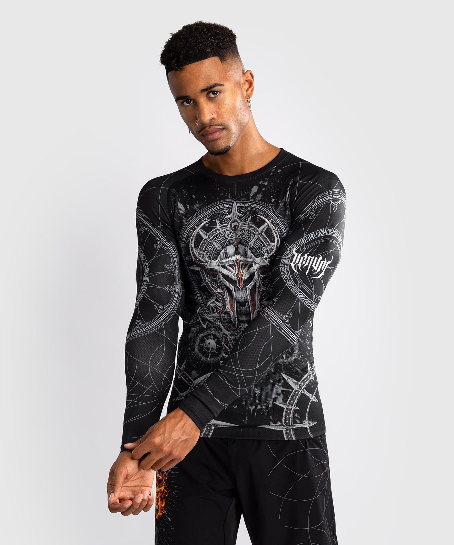 Venum Gladiator 5.0 Herren Langarm Rashguard - Schwarz/Silber