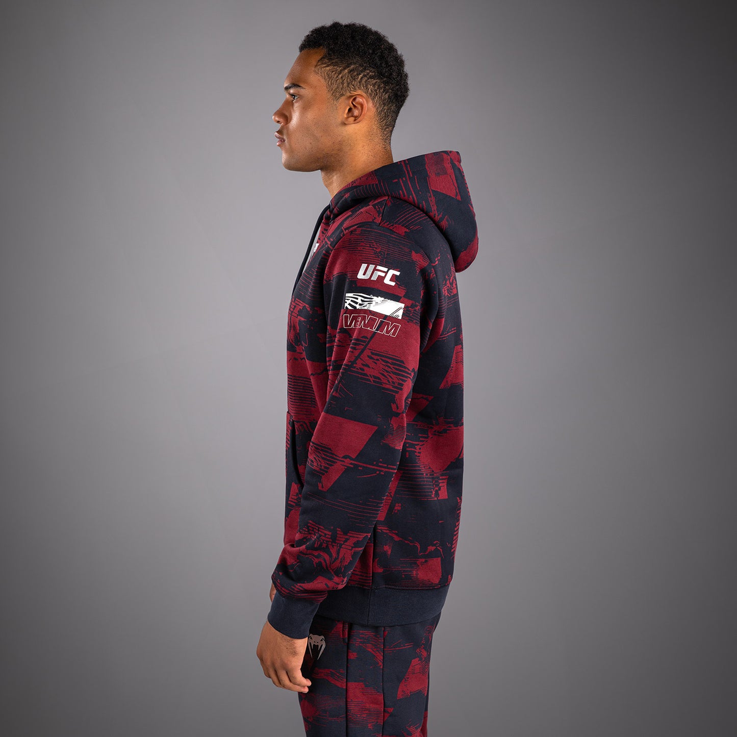 UFC Zenith by Venum Authentic Fight Week Pullover Hoodie Herren - Marineblau/Burgunderrot/Silber