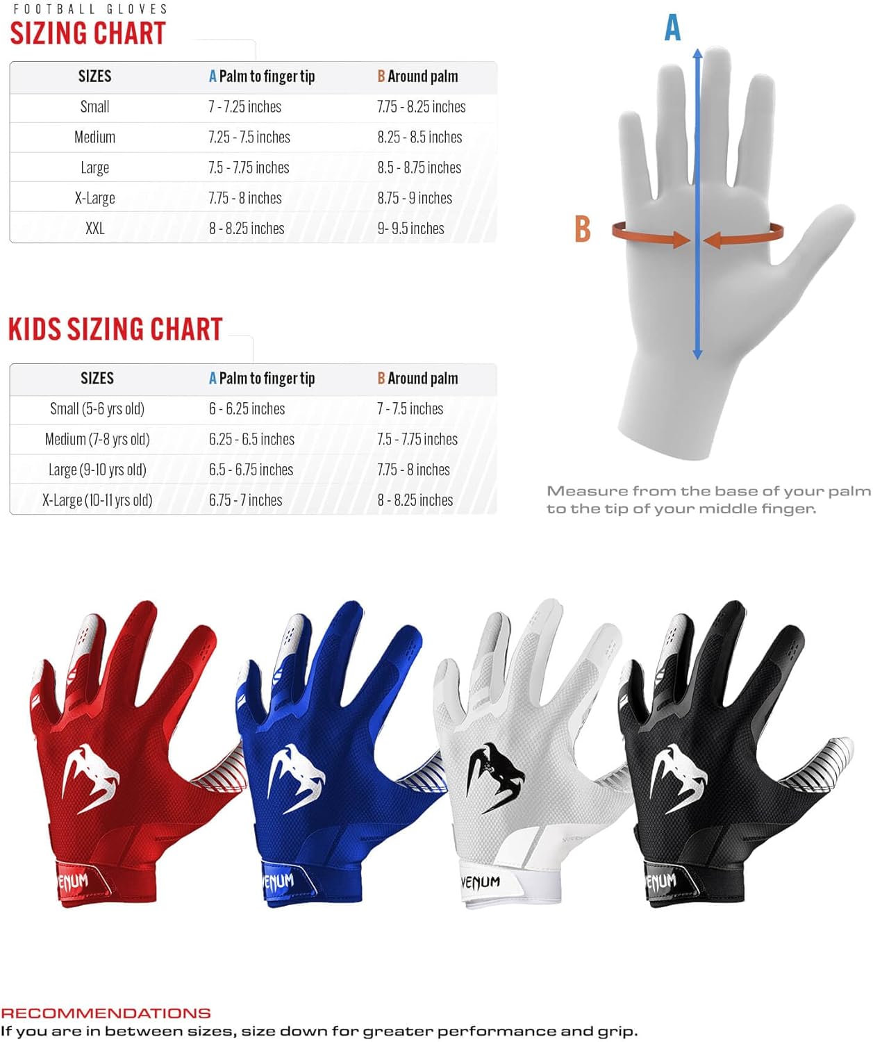 Venum Elite Football Handschuhe - Rot/Silber