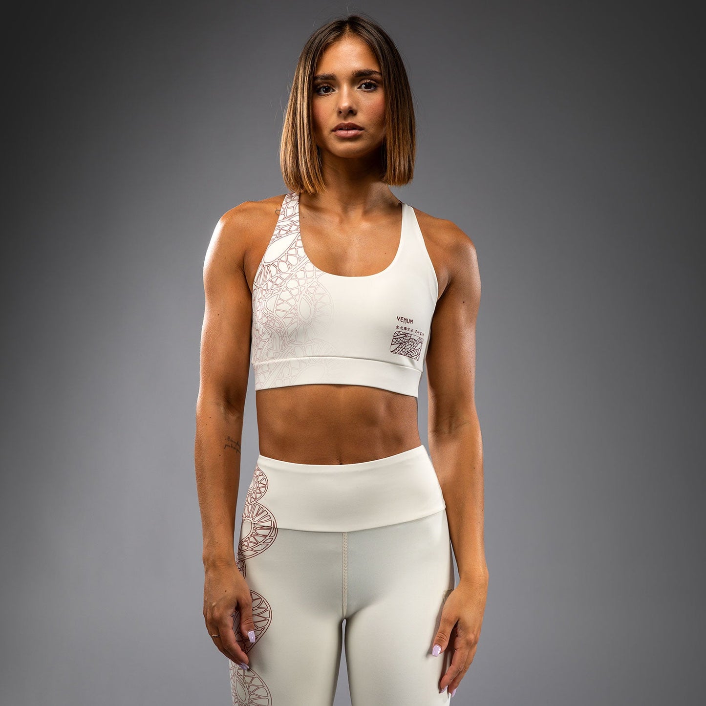 Venum Serpenti Damen Sport-BH – Elfenbein/Burgunder