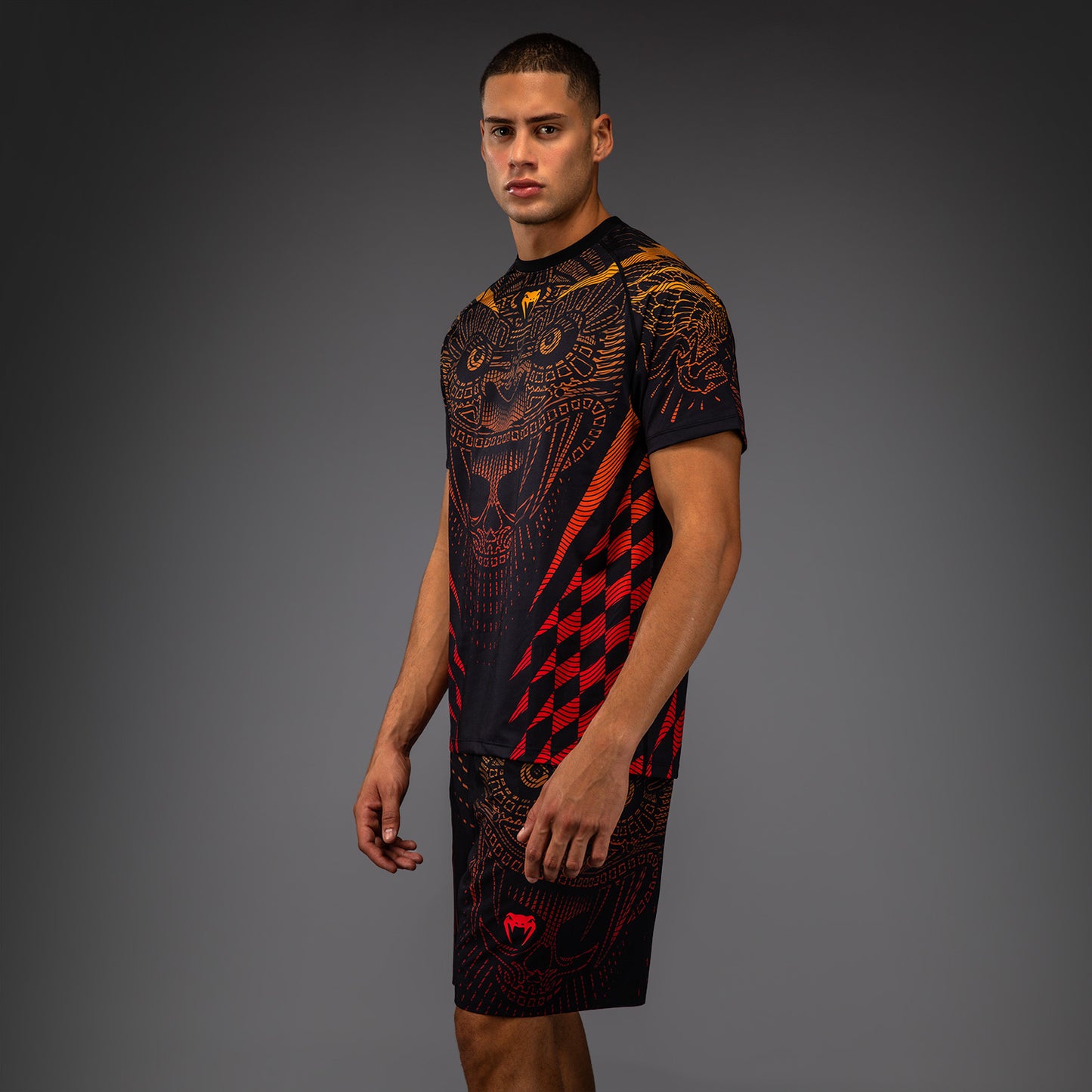 Venum Quetzal Fury Dry-Tech T-Shirt - Schwarz/Fury Rot/Tangerine