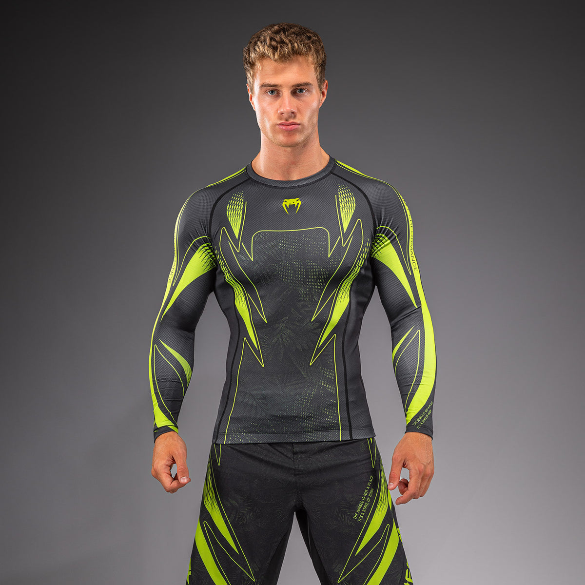 Venum Amazonia Reborn Langarm-Rashguard - Schwarz/Grün