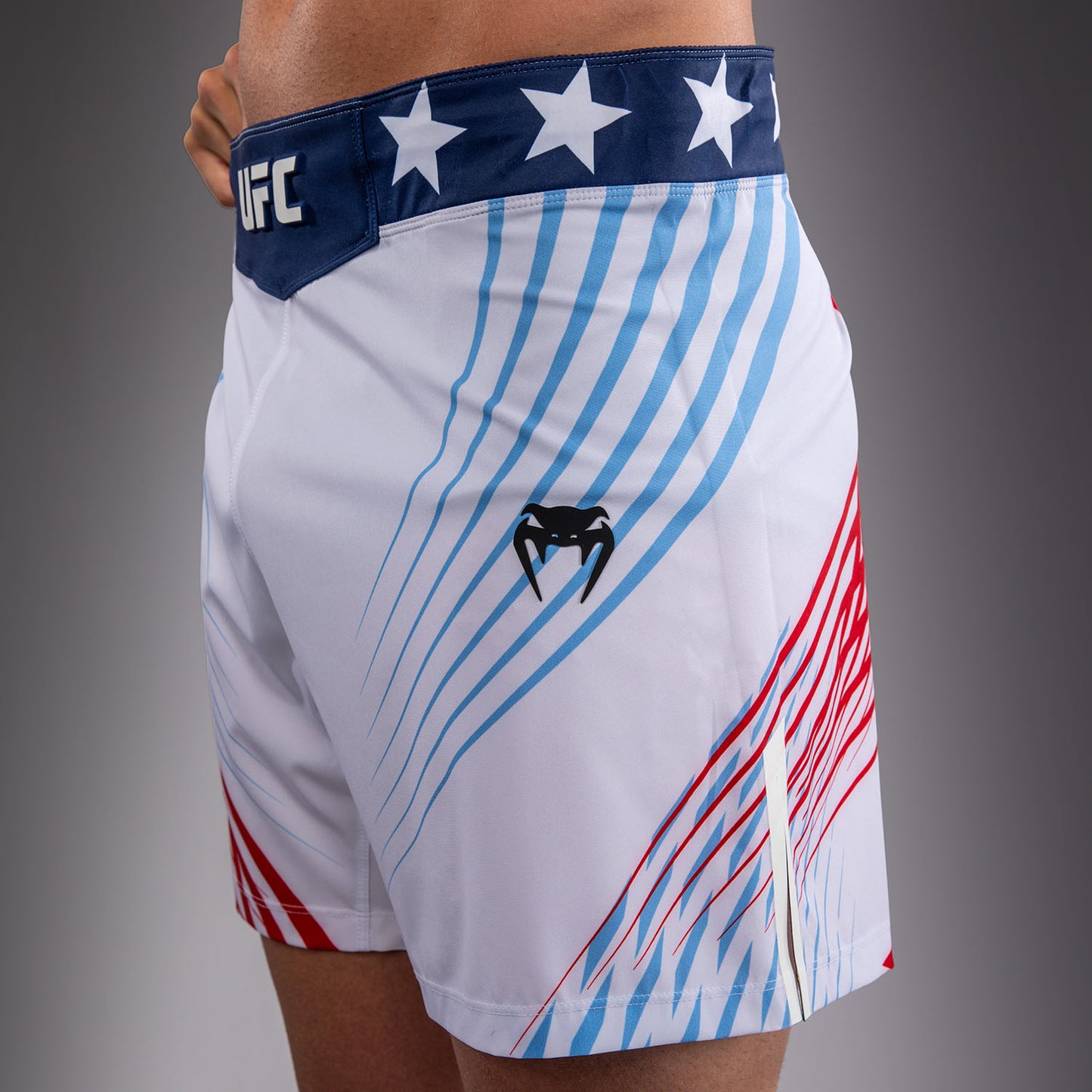 Official UFC Freedom 250 by Venum Authentic Fight Night Fight Shorts im Short Fit für Herren - Weiß