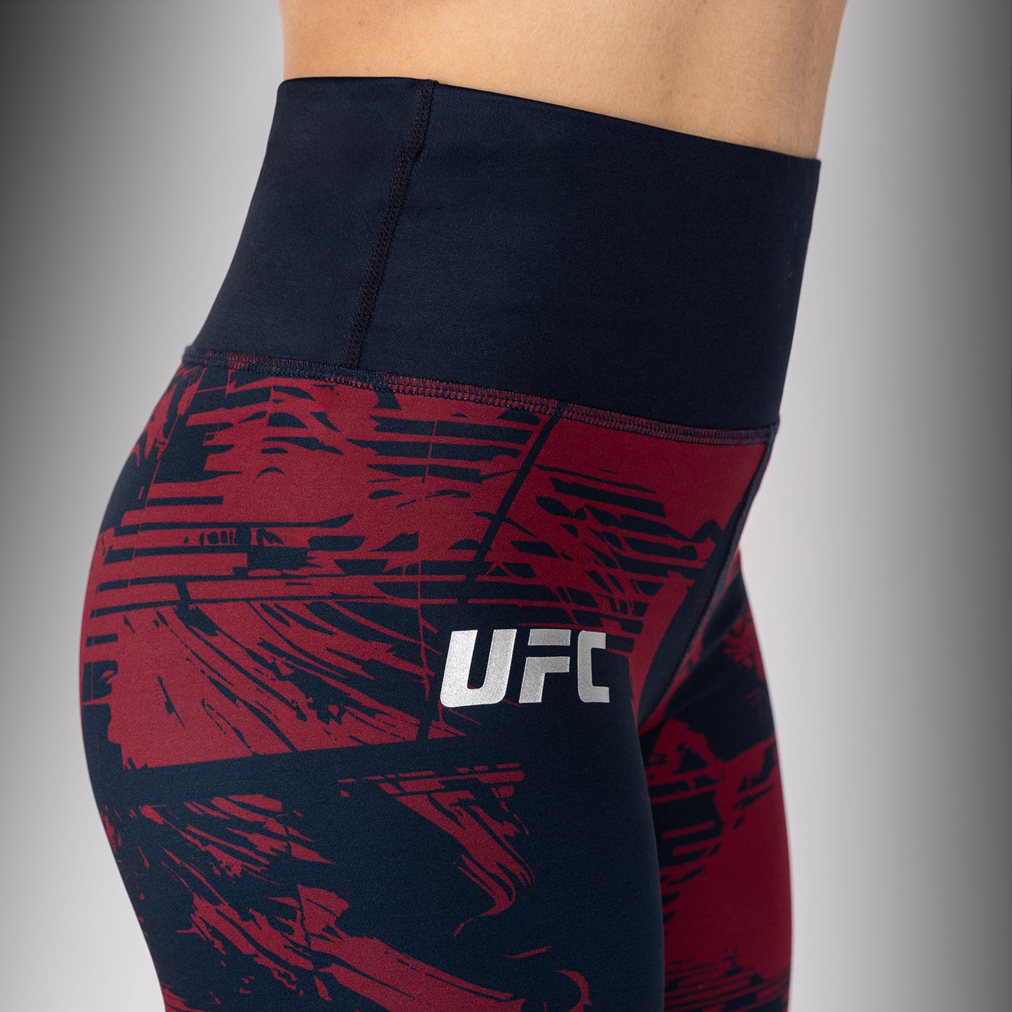 UFC Zenith by Venum Authentic Fight Week Damen-Leggings - Marineblau/Bordeauxrot/Silber