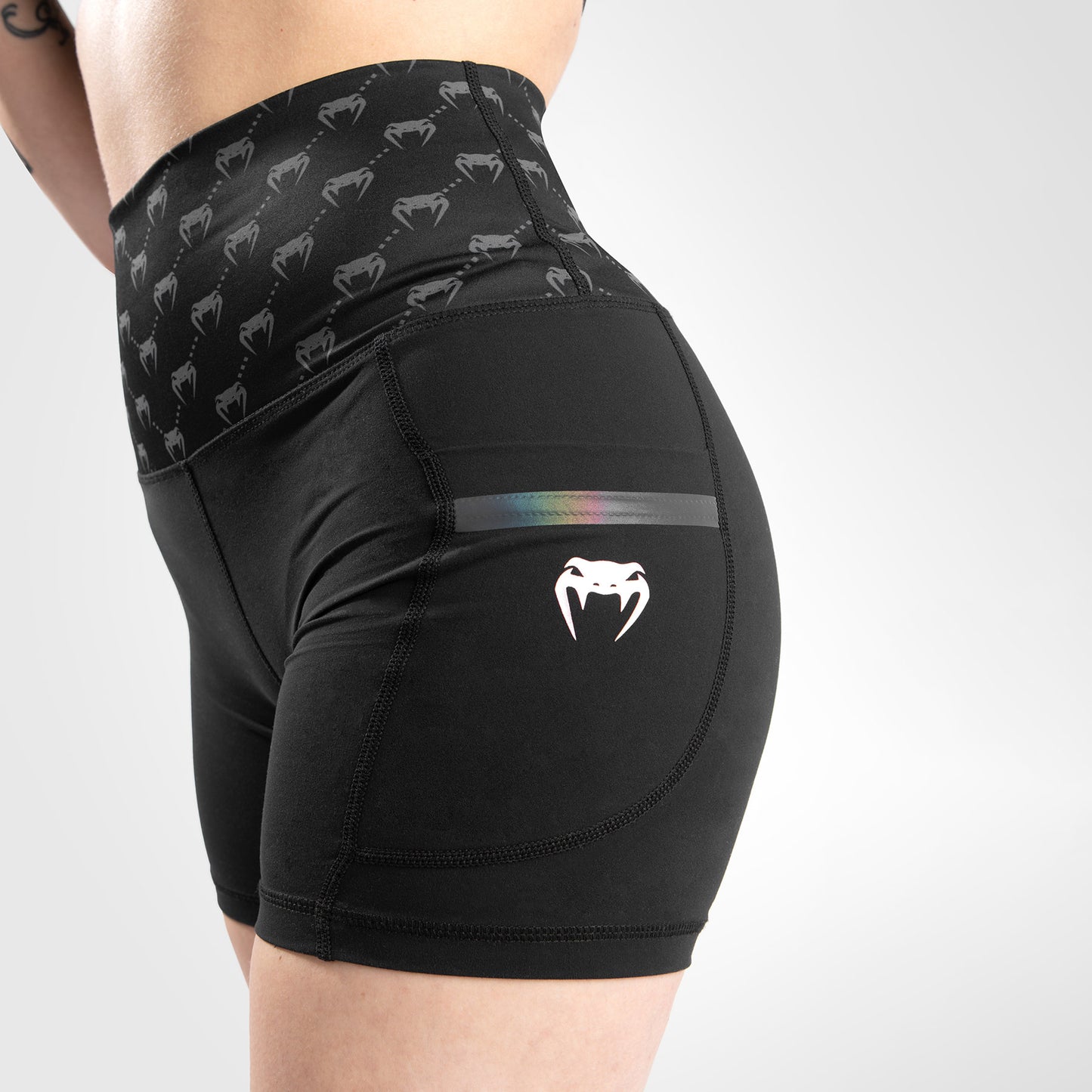 Venum Monogram Bike Shorts für Damen – Schwarz/Roségold
