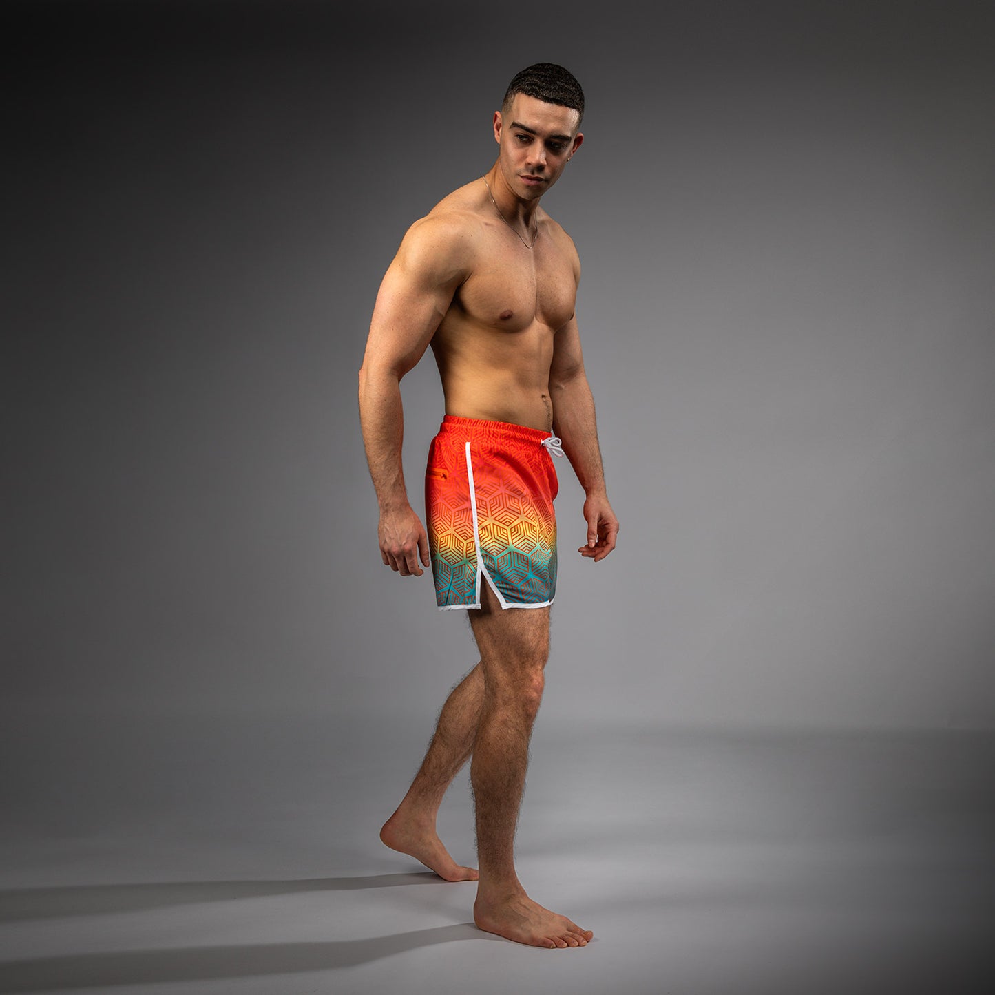 Venum Octane Boardshorts - Sunset Orange/Himmelblau