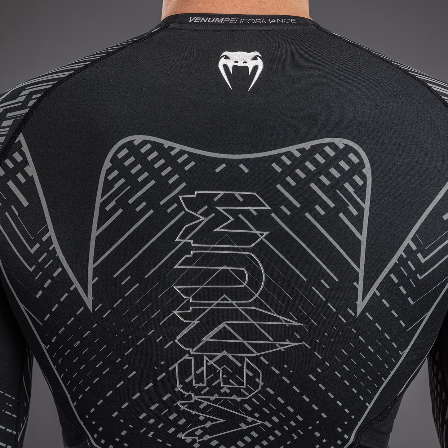 Venum Midnight Fury Langarm Rashguard – Mitternachtsblau/Grau/Silber