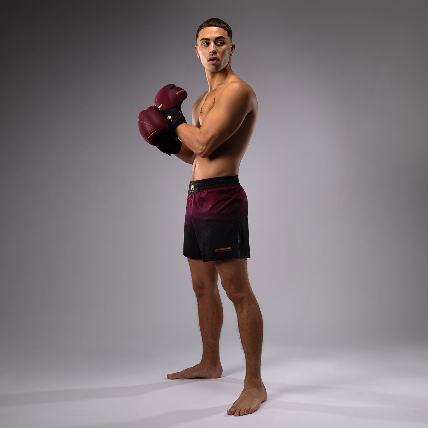 Venum Tactical XT Fight Shorts - Schwarz/Burgund/Gold