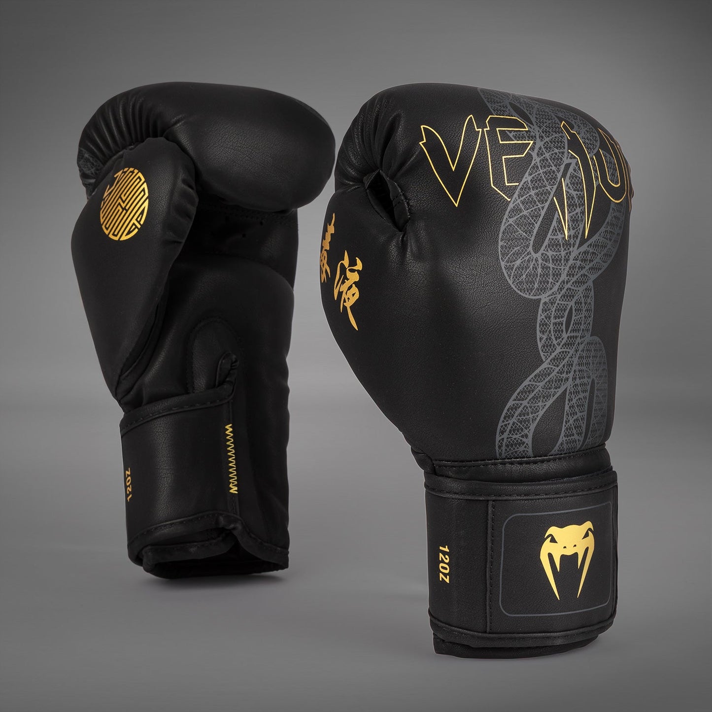 Venum Serpenti Boxhandschuhe – Schwarz/Silber/Gold