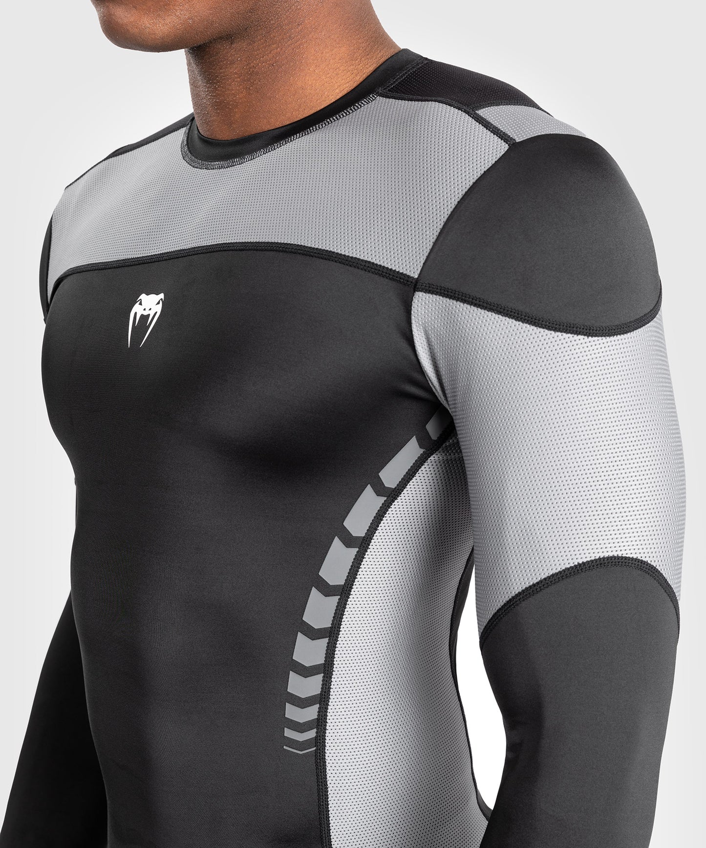 Venum Tempest Herren Langarm-Rashguard - Schwarz/Grau