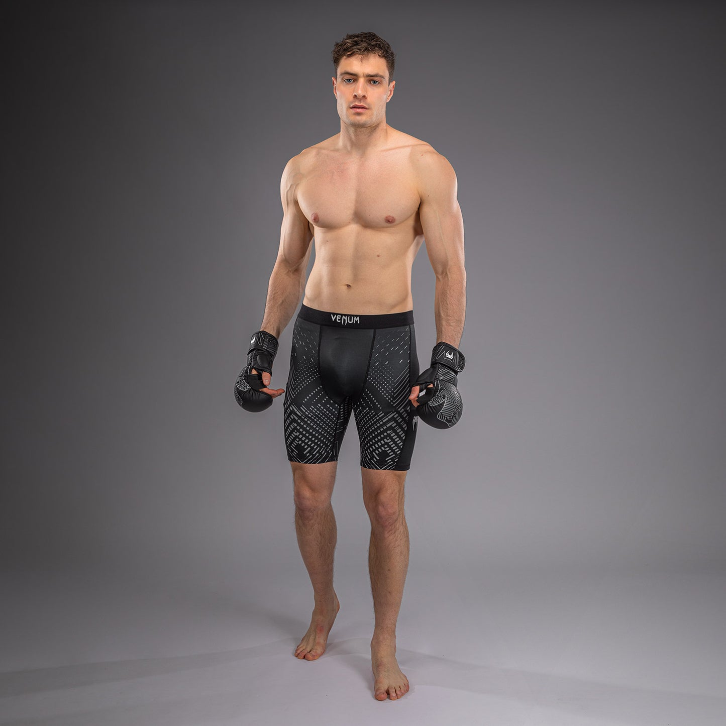 Venum Midnight Fury Kompressionsshort – Schwarz/Grau/Silber