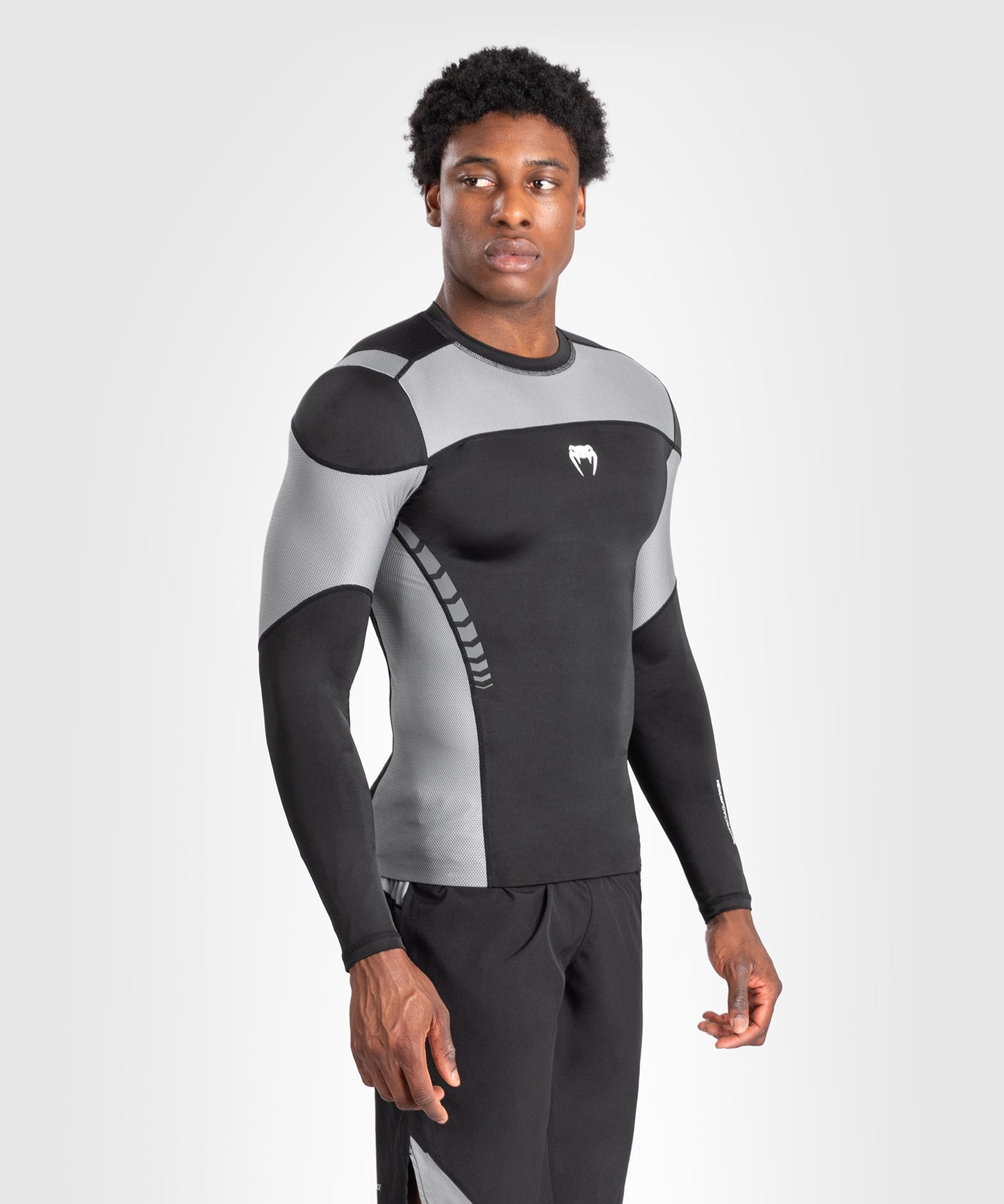 Venum Tempest Herren Langarm-Rashguard - Schwarz/Grau