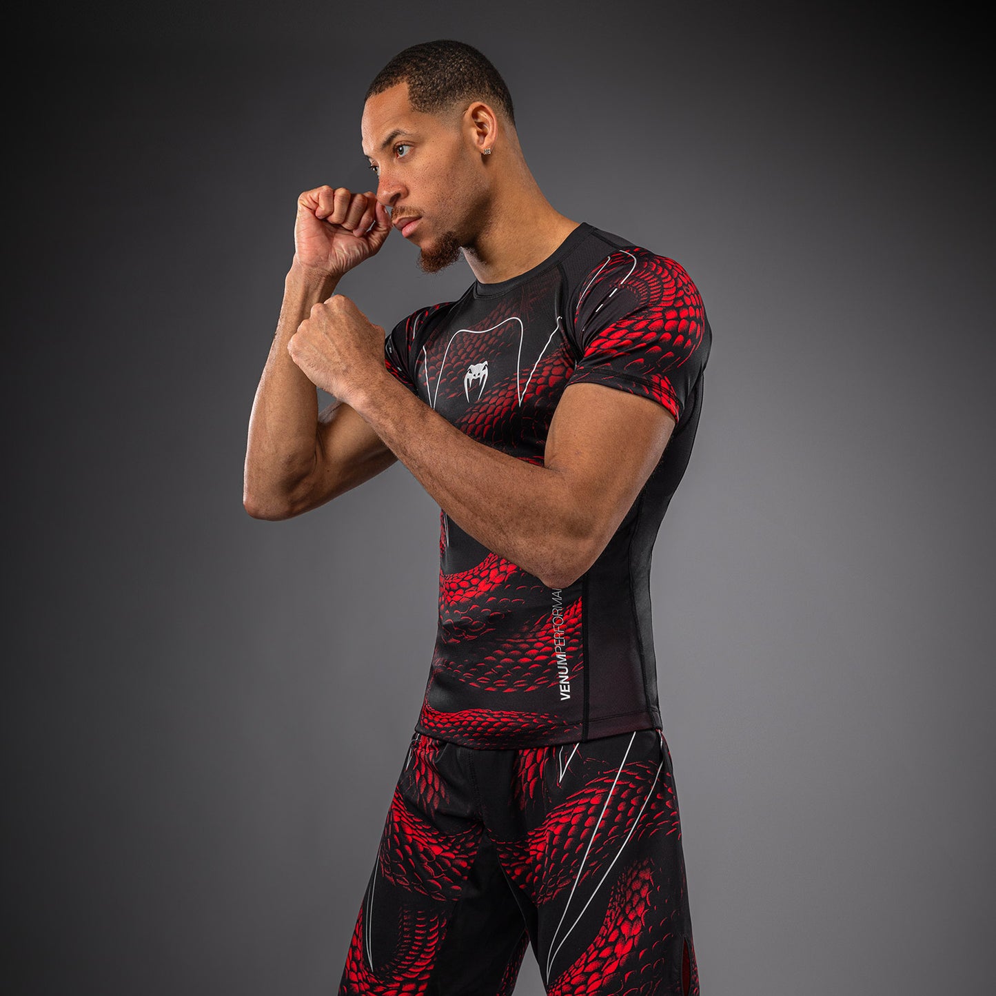 Venum Matupa Kurzarm Rashguard - Schwarz/Rot/Silber