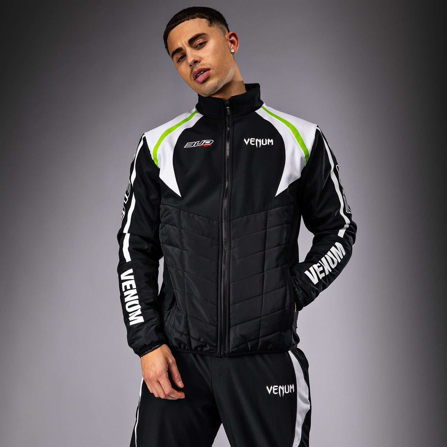 Venum x Bud Racing Herren Jacke - Schwarz/Weiß/Limettengrün