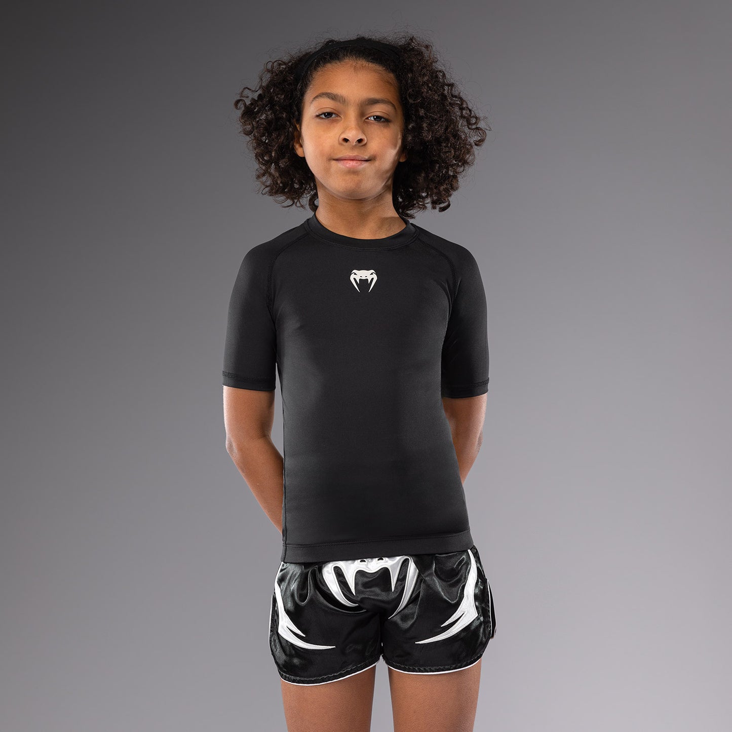 Venum Contender Kinder Rashguards Kurzarm - Schwarz