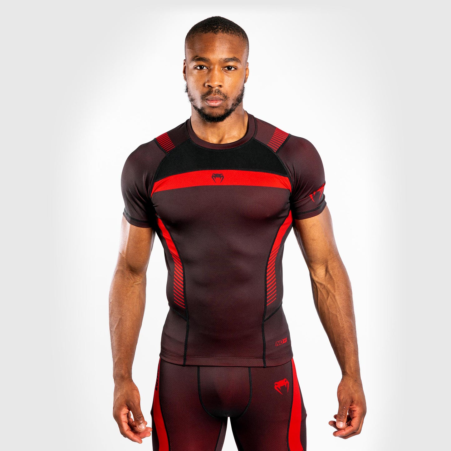 Venum No Gi 3.0 Kompressions-T-Shirt – Kurzarm - Schwarz / Rot