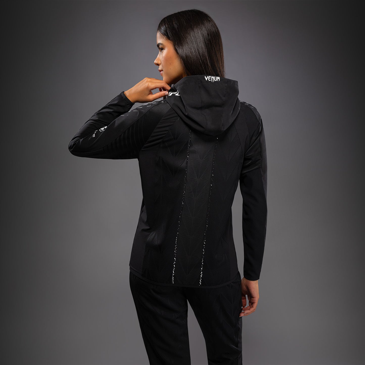 UFC Zenith by Venum Authentic Fight Night Kapuzenjacke Damen Personalisiert - Schwarz