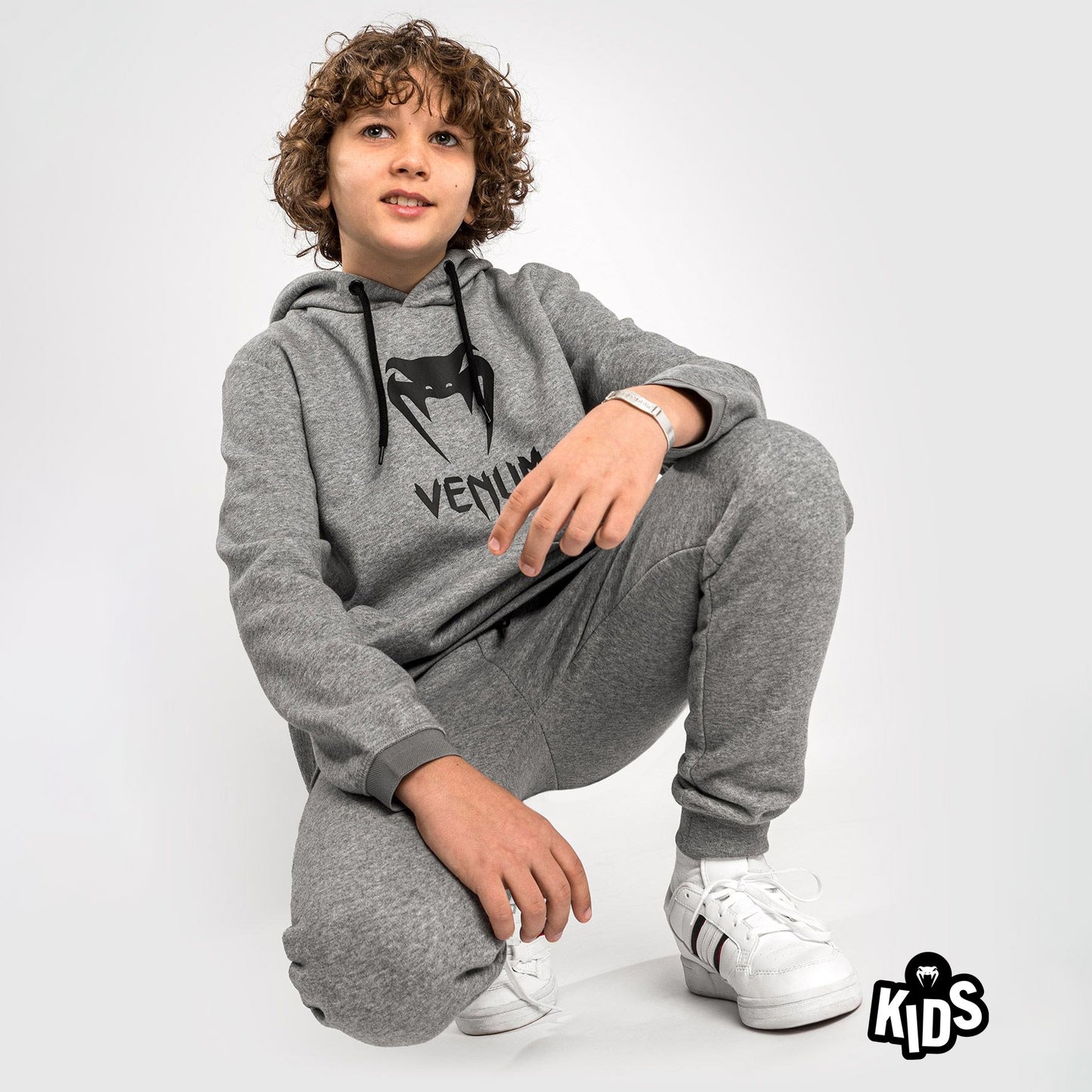 Venum Classic Hoodie – Für Kinder – Hellgrau Meliert