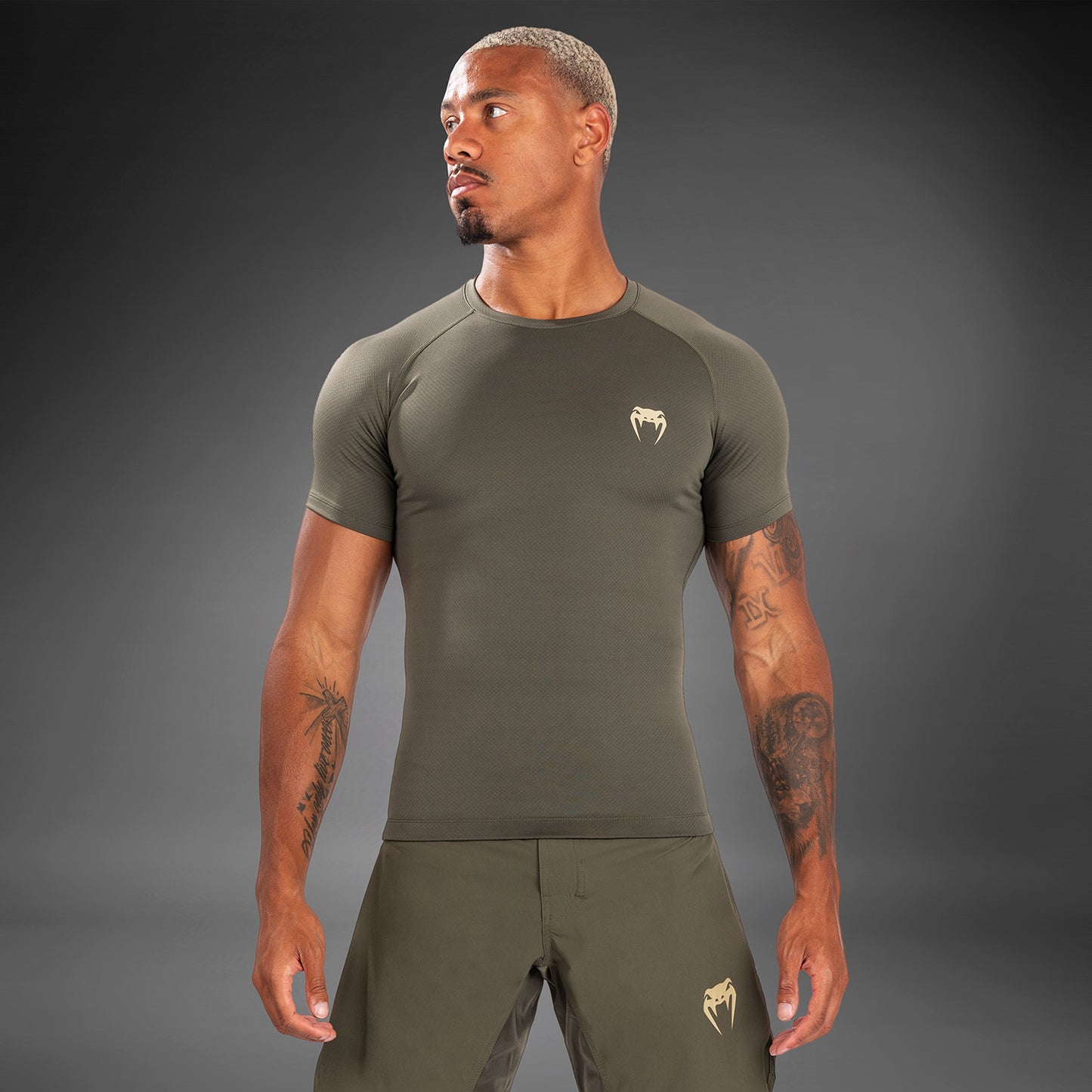 Venum Contender Herren Kurzarm Rashguard - Khaki