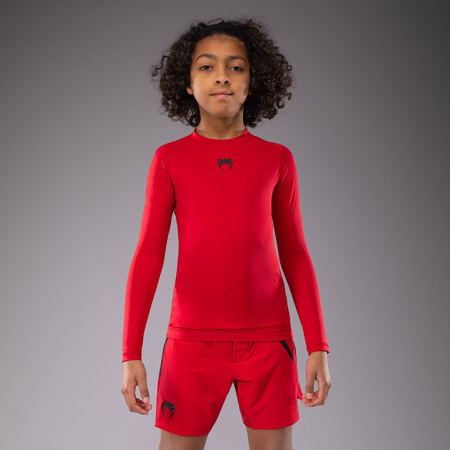 Venum Contender Kinder Rashguards Lange Ärmel - Kirschrot