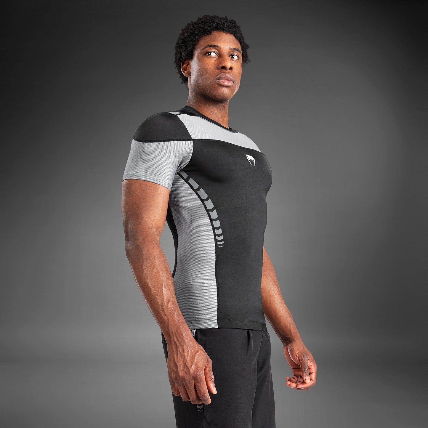 Venum Tempest Herren Kurzarm Rashguard - Schwarz/Grau