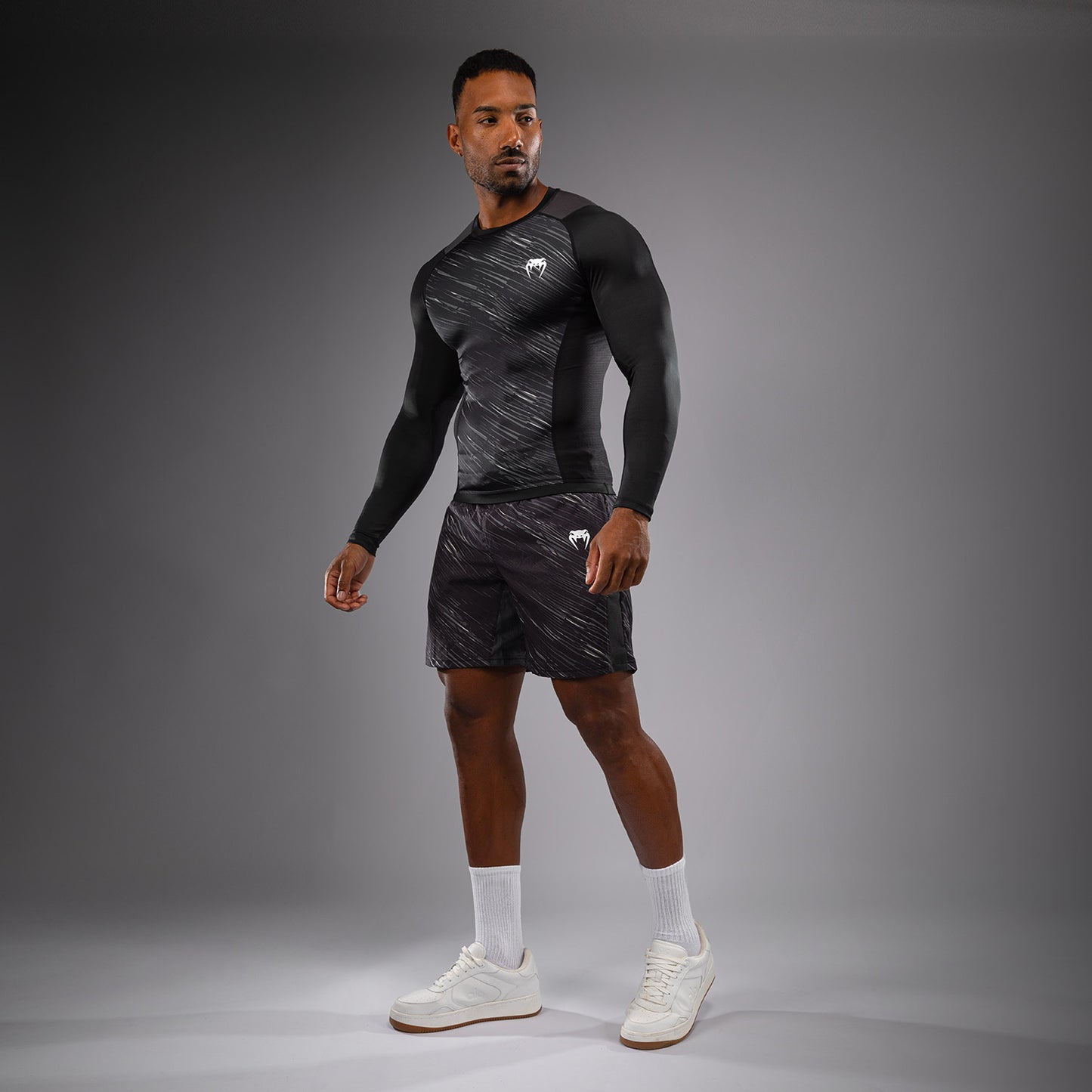 Venum Rapid Langarm Rashguard - Schwarz/Sturmgrau