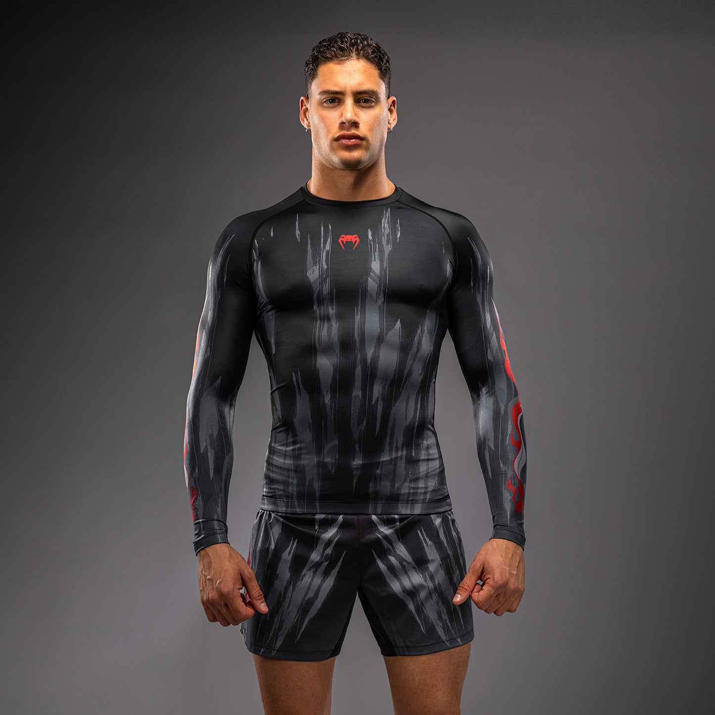 Venum Demon Langarm Rashguard - Schwarz/Grau