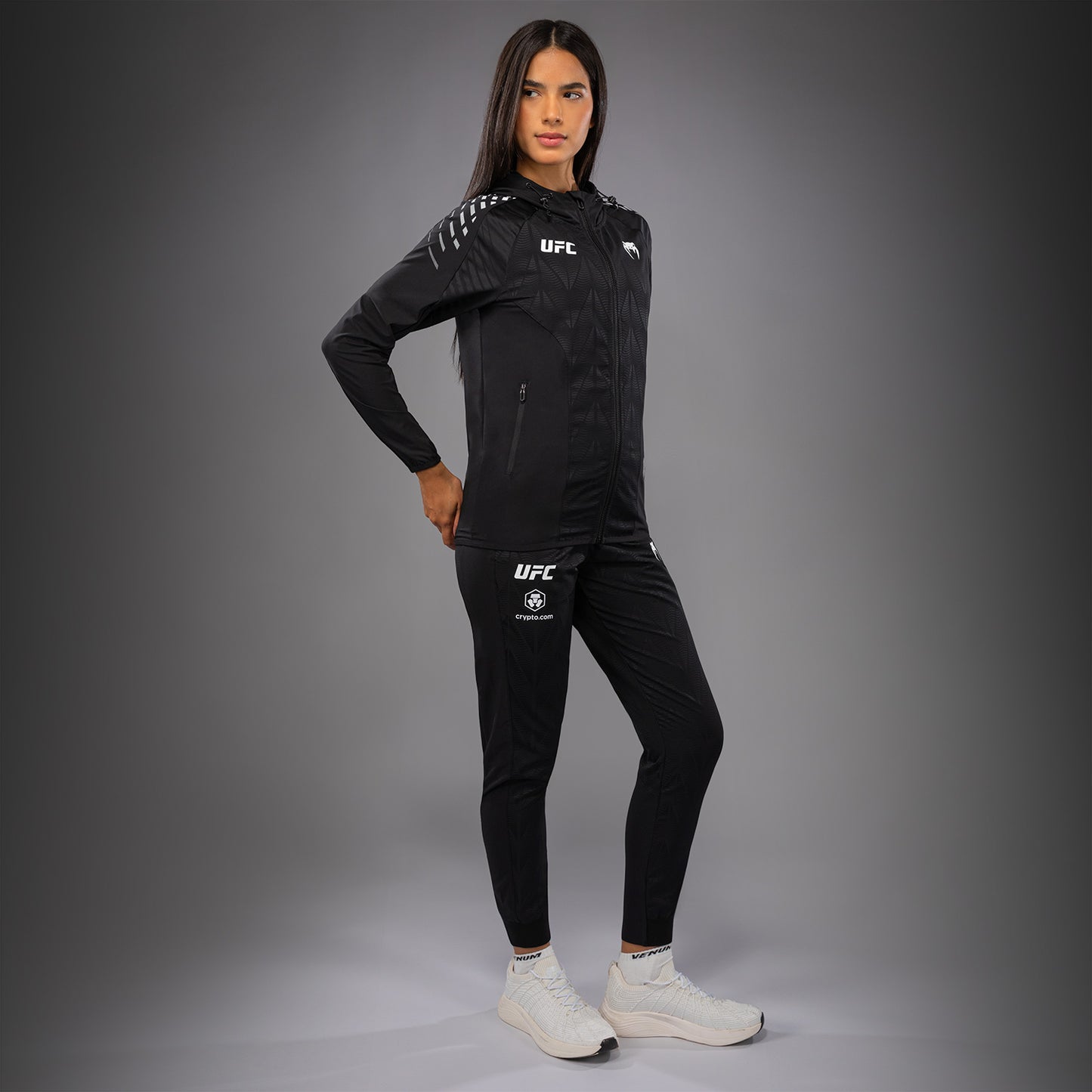 UFC Zenith by Venum Authentic Fight Night Kapuzenjacke Damen Personalisiert - Schwarz