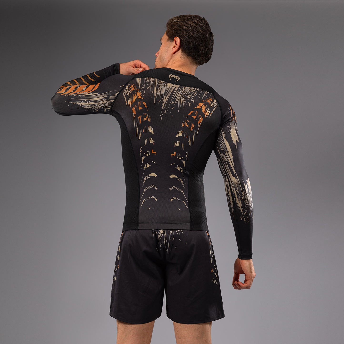 Venum Tiger Herren Langarm Rashguard - Schwarz/Neonorange