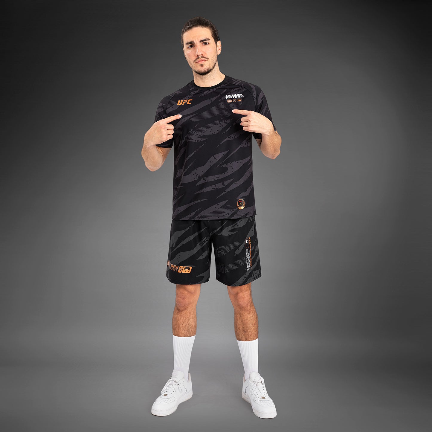 UFC Adrenaline by Venum Fight Week Herren Dry Tech T-Shirt - Urban Camo