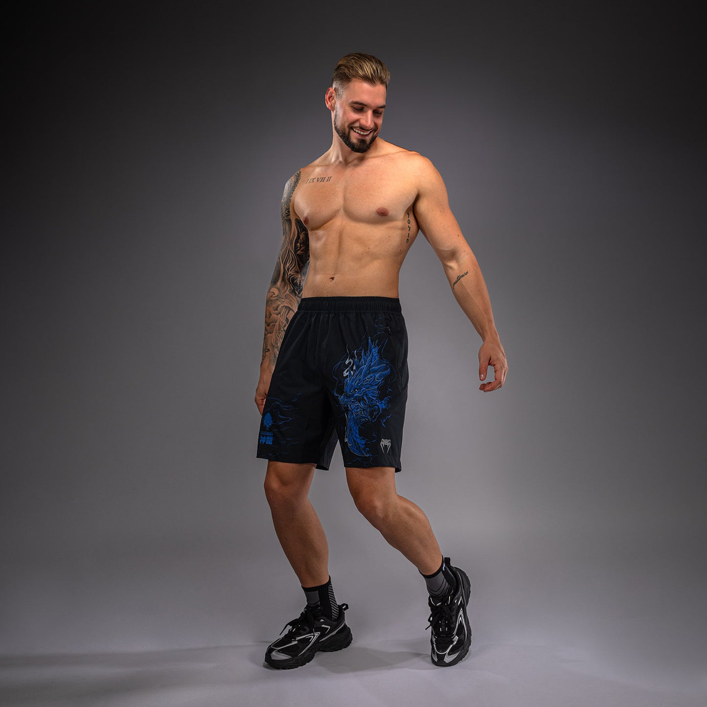 Venum Thunder Dragon Trainingsshorts – Schwarz/Königsblau