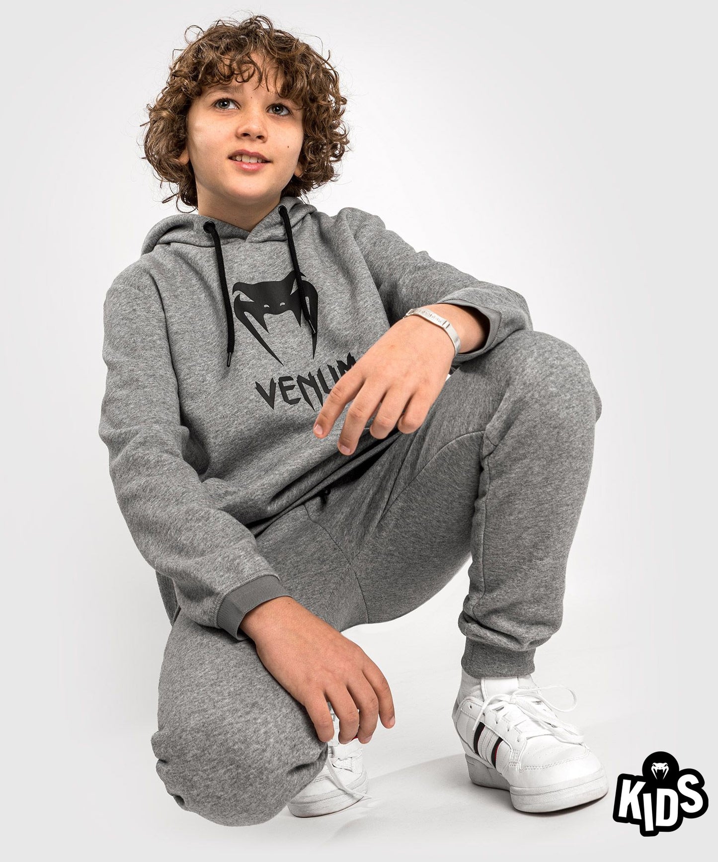 Venum Classic Hoodie – Für Kinder – Hellgrau Meliert
