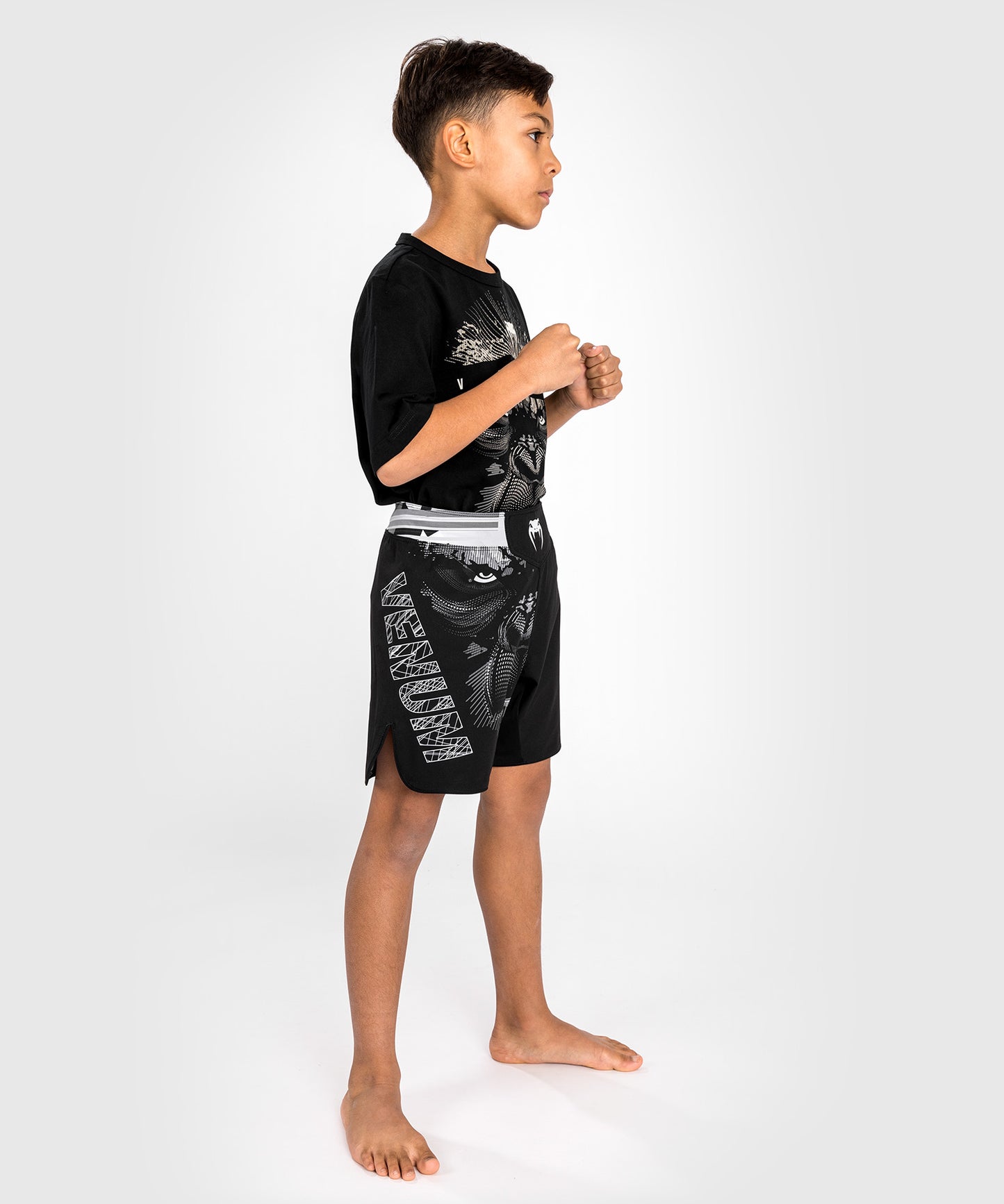 Venum Gorilla Dschungel Kinder Fightshorts - Schwarz/Weiß